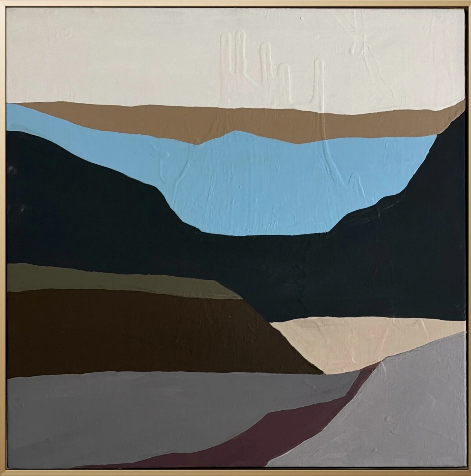 Oljemålning Echoes of the Earth 50X50 av Omid Ghorab Art