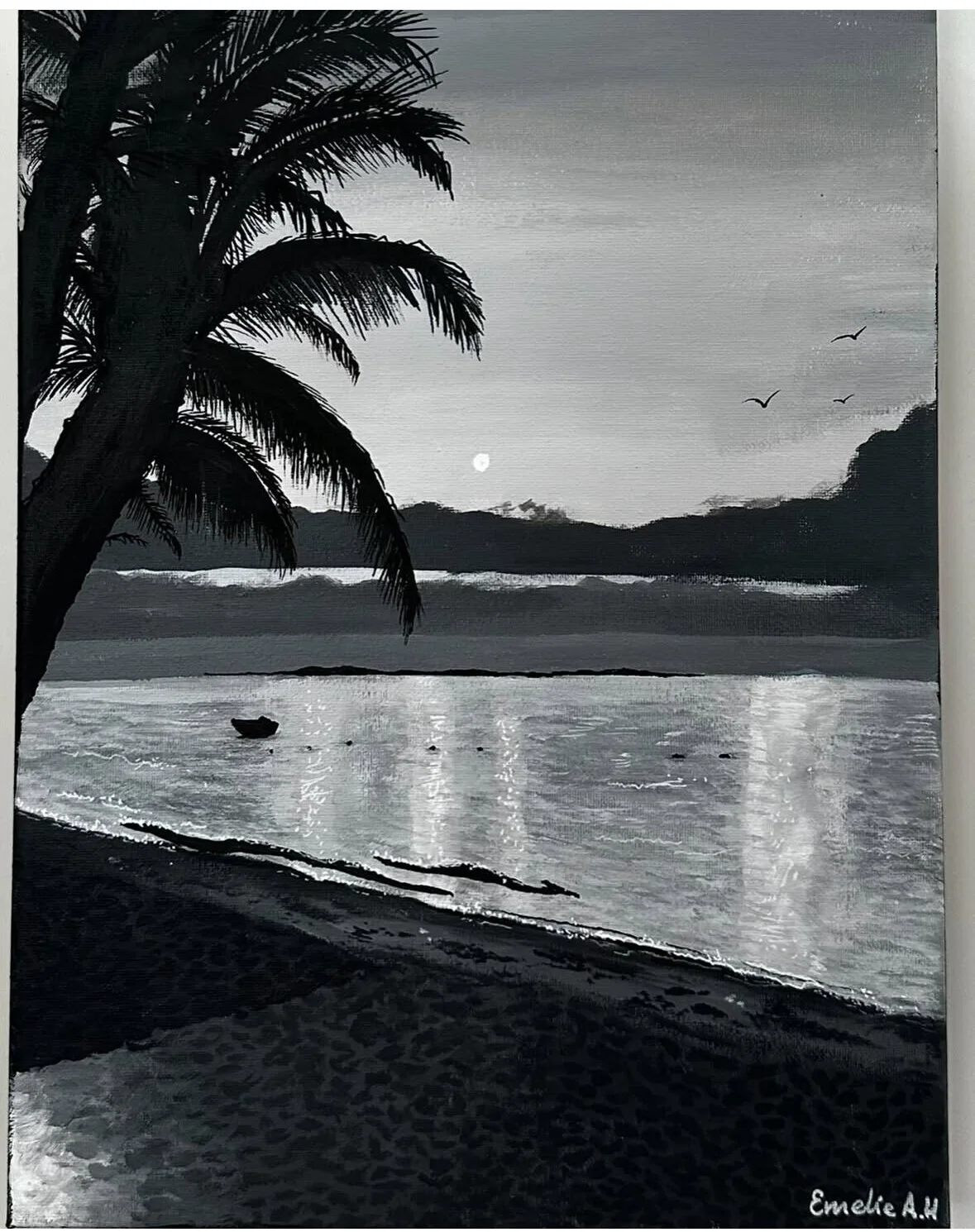 Akrylmålning La playa av Emelie Andersson Harrop