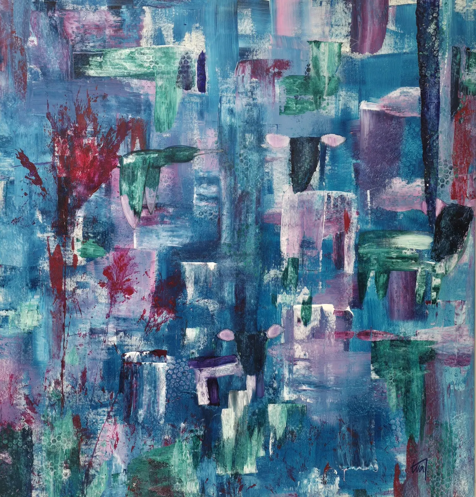 Akrylmålning Djurens paradis! av Eva Johansson