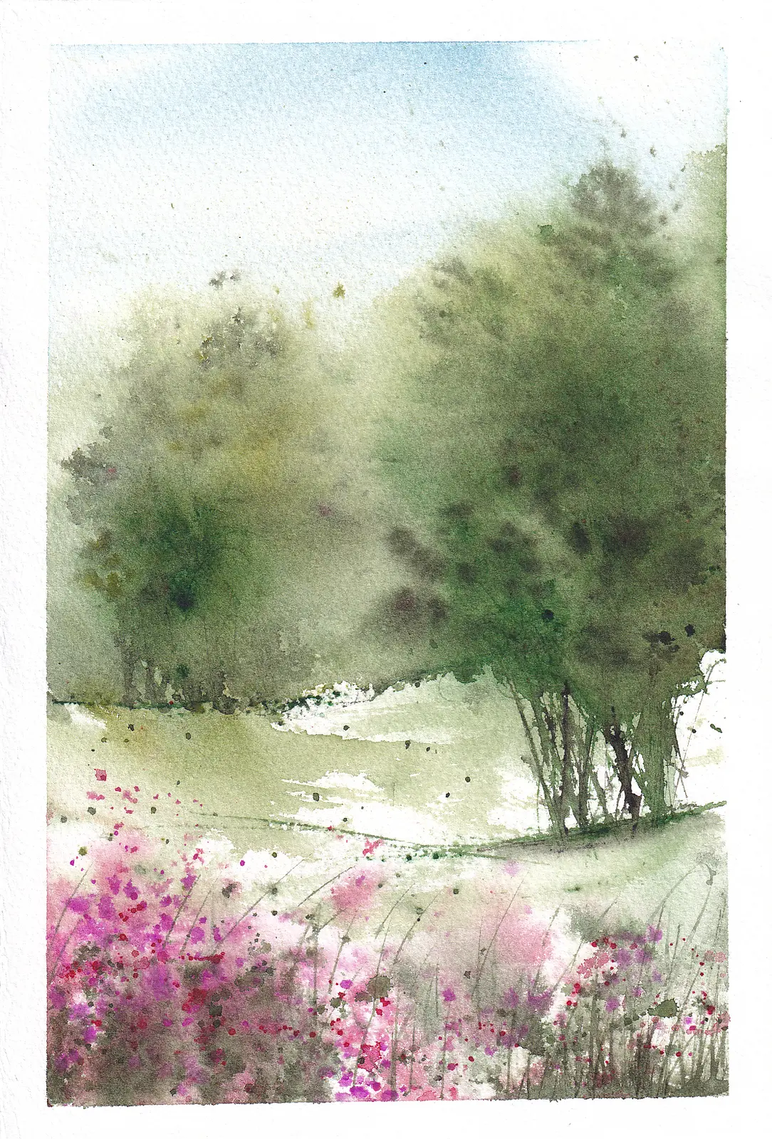 Akvarell Windy Day diptych 2:2 av Anna-Karin Hallström