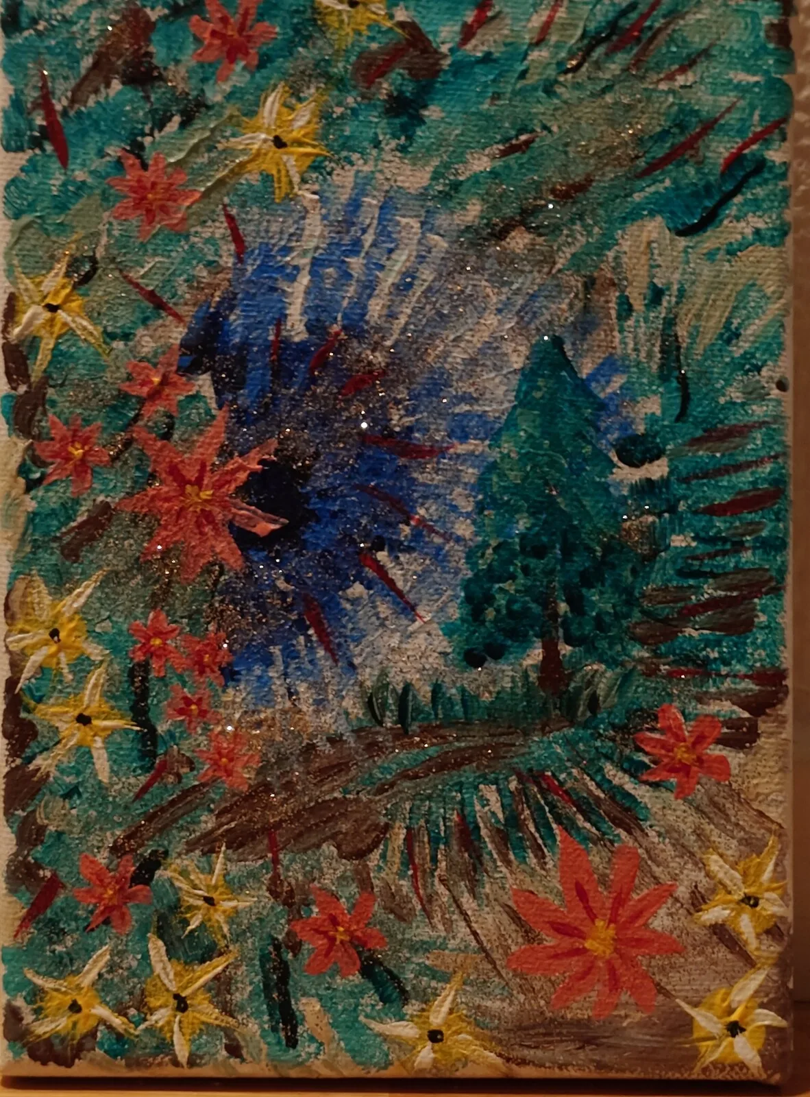 Akrylmålning Glitter av Rebecka Lindberg