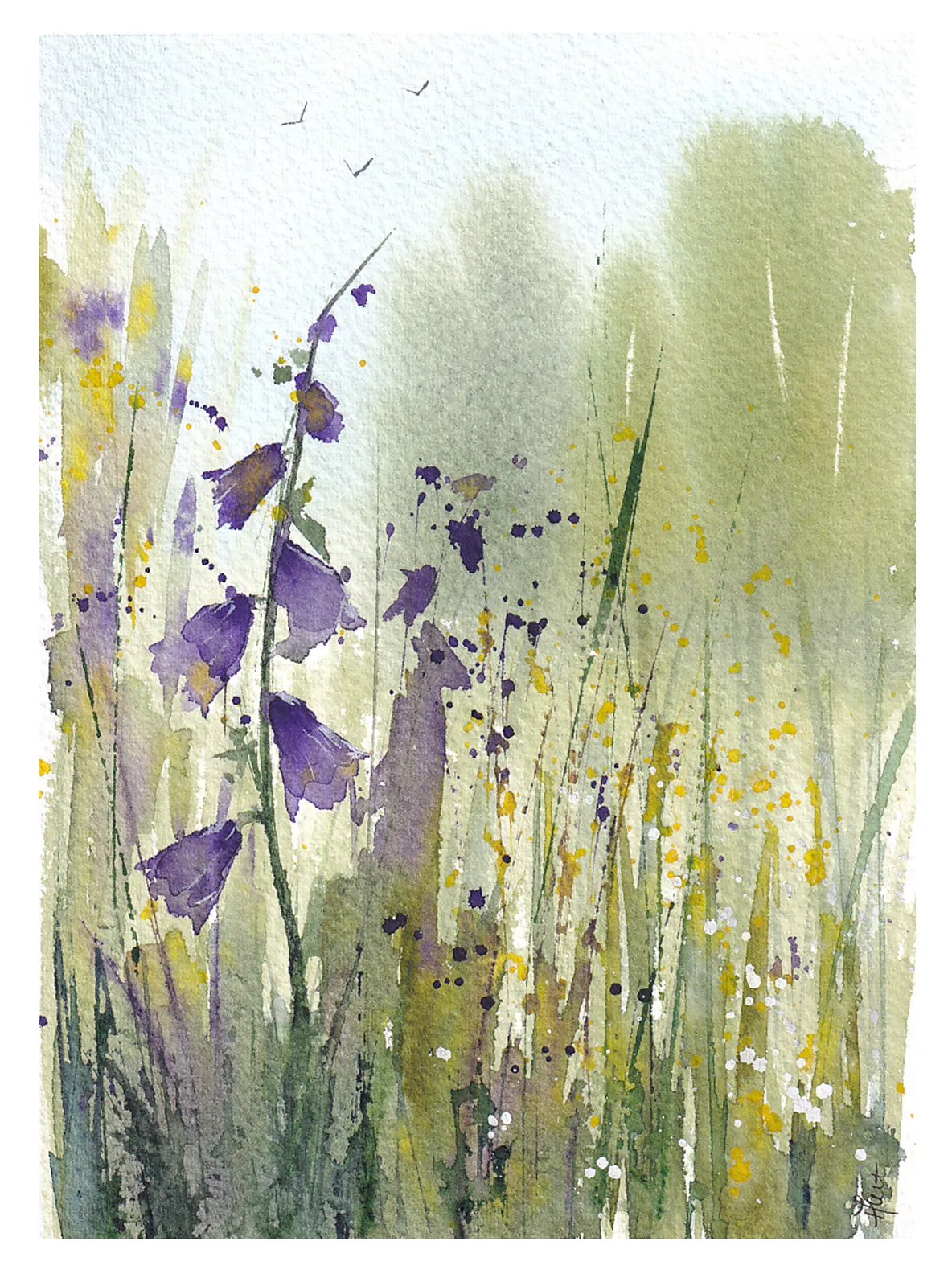 Akvarell Bluebells av Anna-Karin Hallström