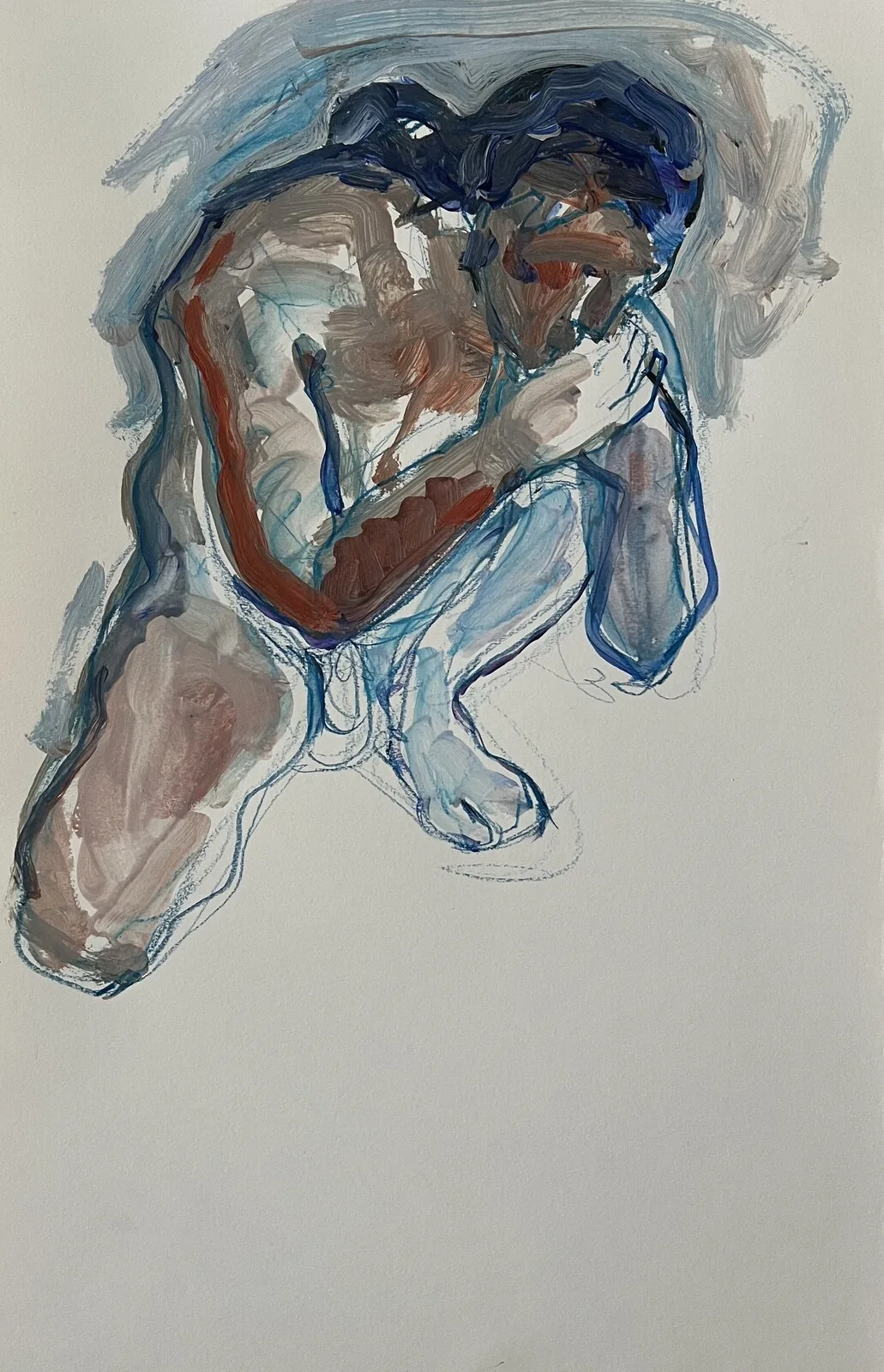 Akrylmålning Nude male sketch av Yuliia Levytska