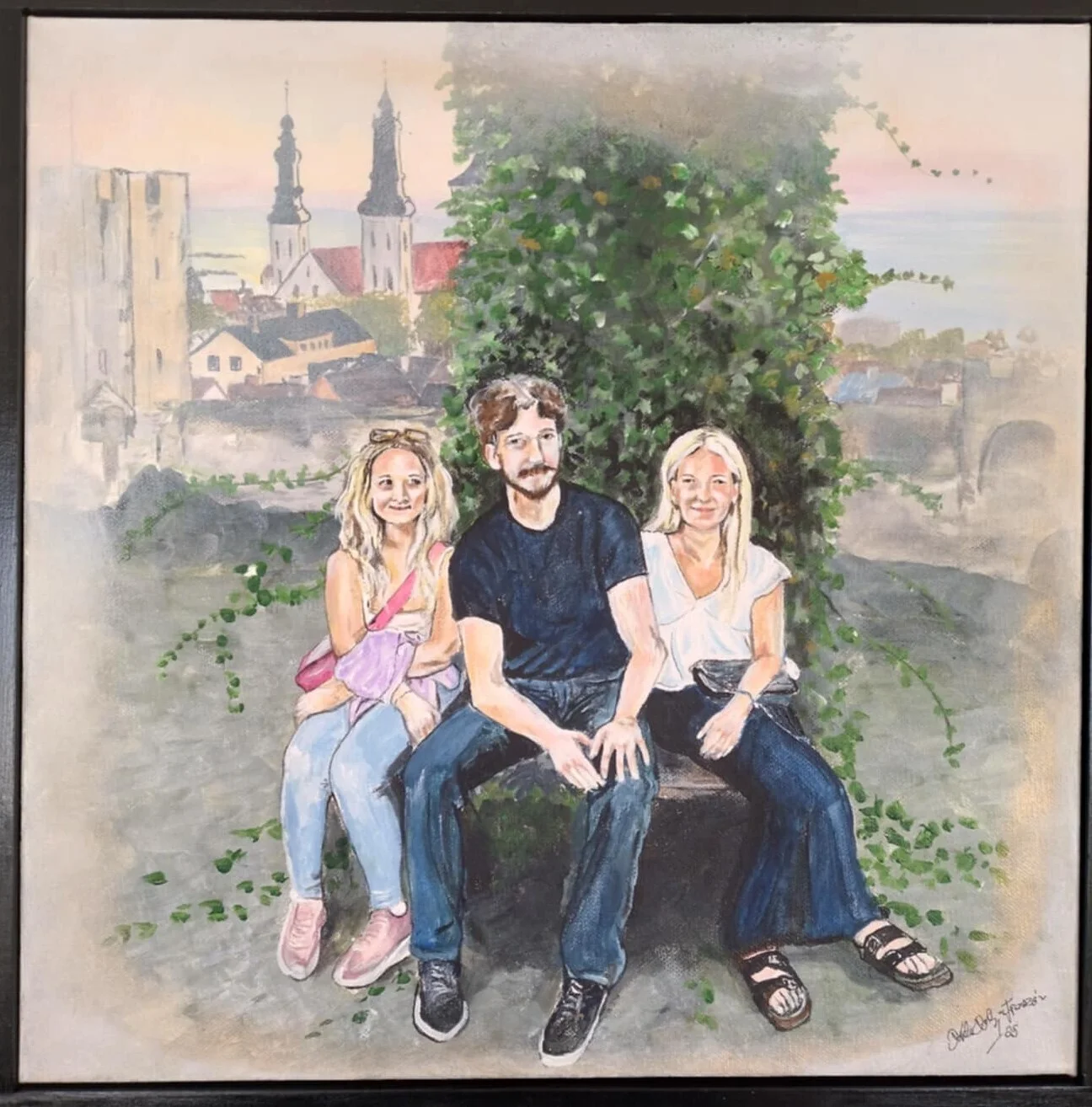 Akrylmålning Syskon av Kicki Kolsjö Franzén