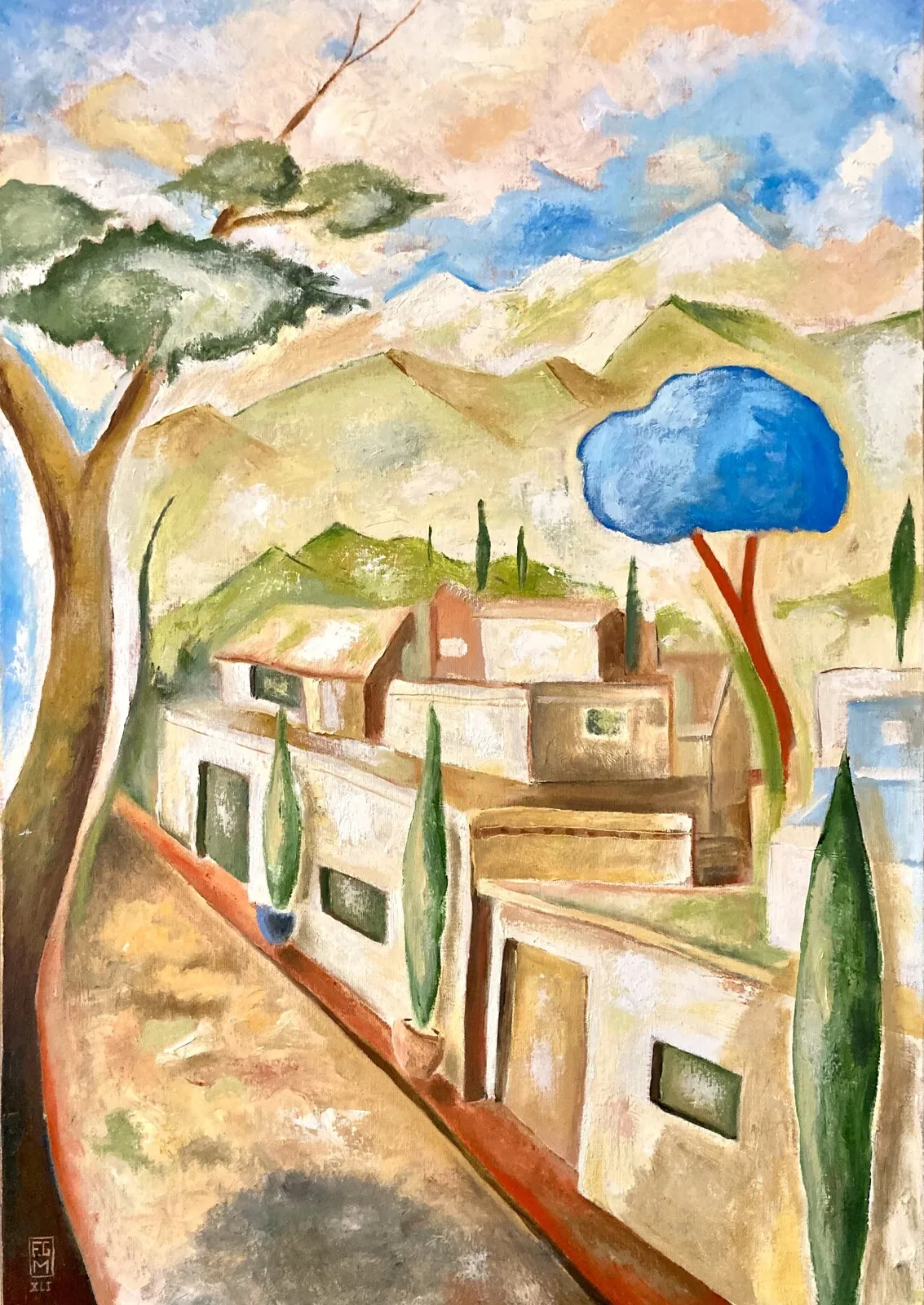 Oljemålning Marockanskt landskap Nr 3 av Franck Gilles Miciol