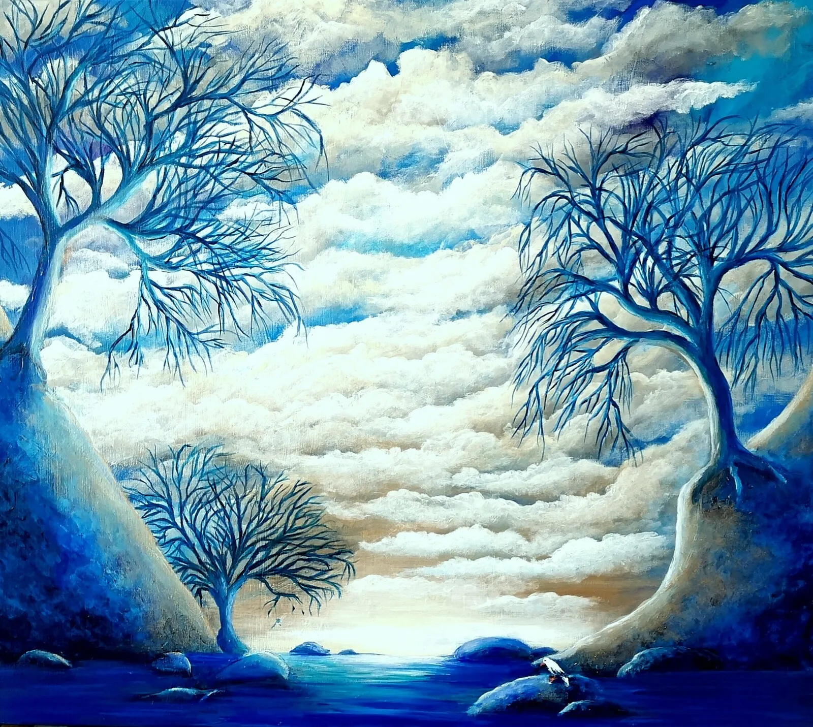 Akrylmålning Viken av Maria Borgring ( Fd Lindberg)