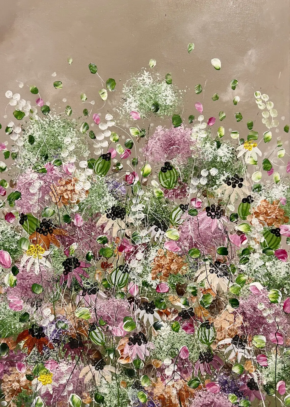 Akrylmålning BLUSH & BREEZE av Anna Artistockholm Brandt