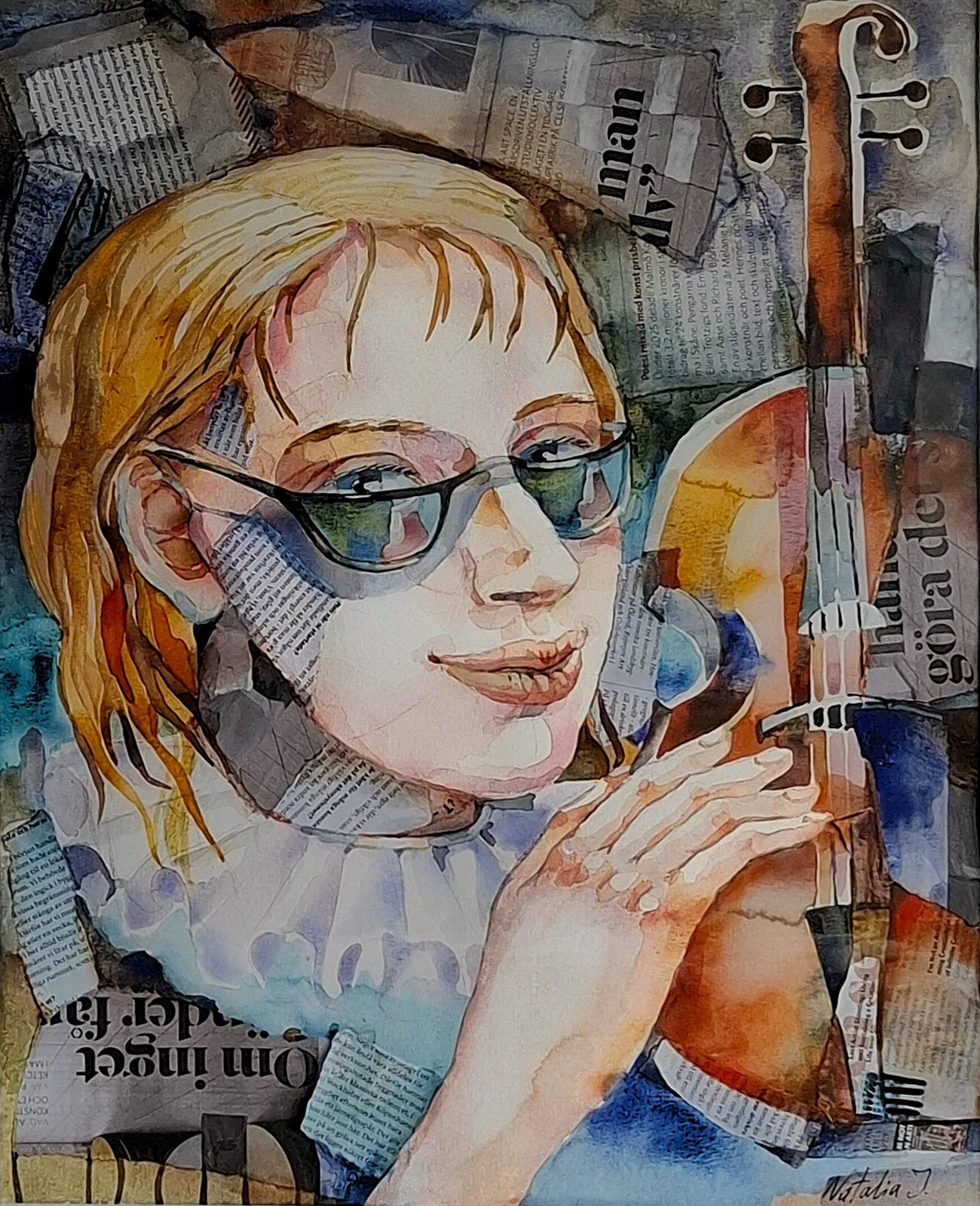 Akvarell Ton skrivare av Natalia Johansson