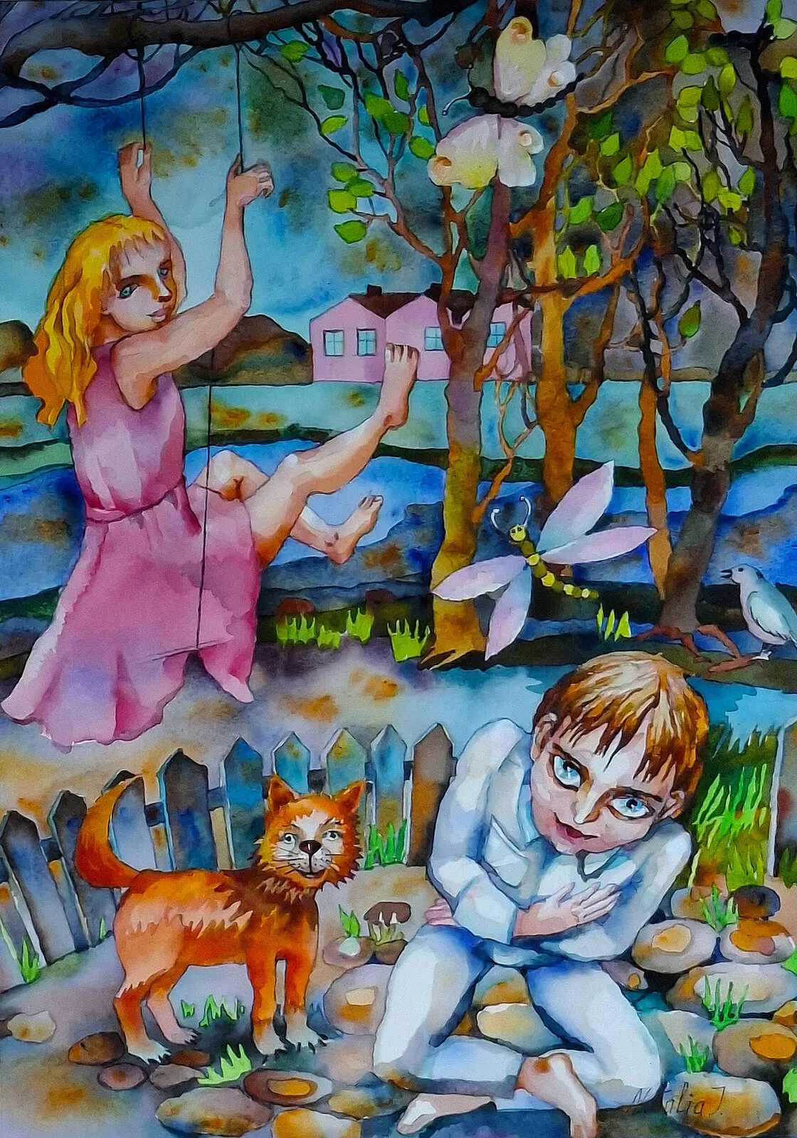 Akvarell Sommaren av Natalia Johansson