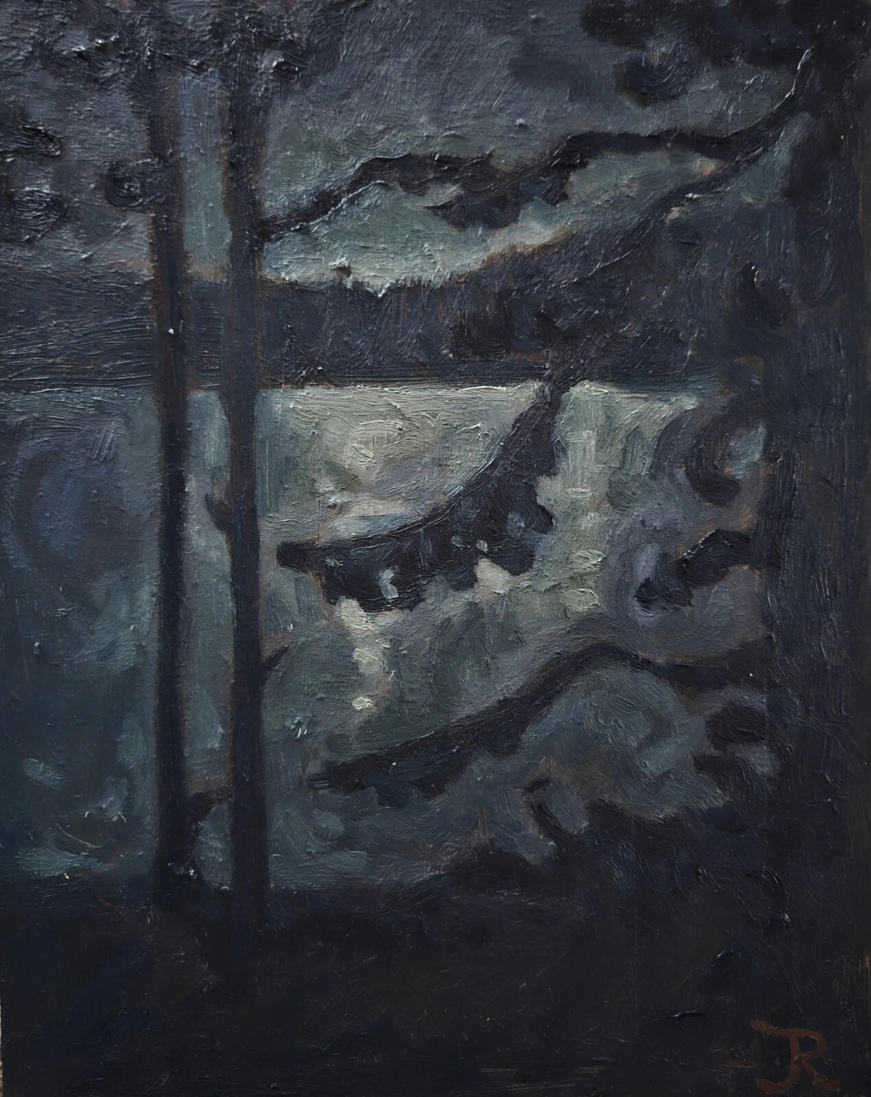 Oljemålning Mörkret tar över av Tove Rogstad