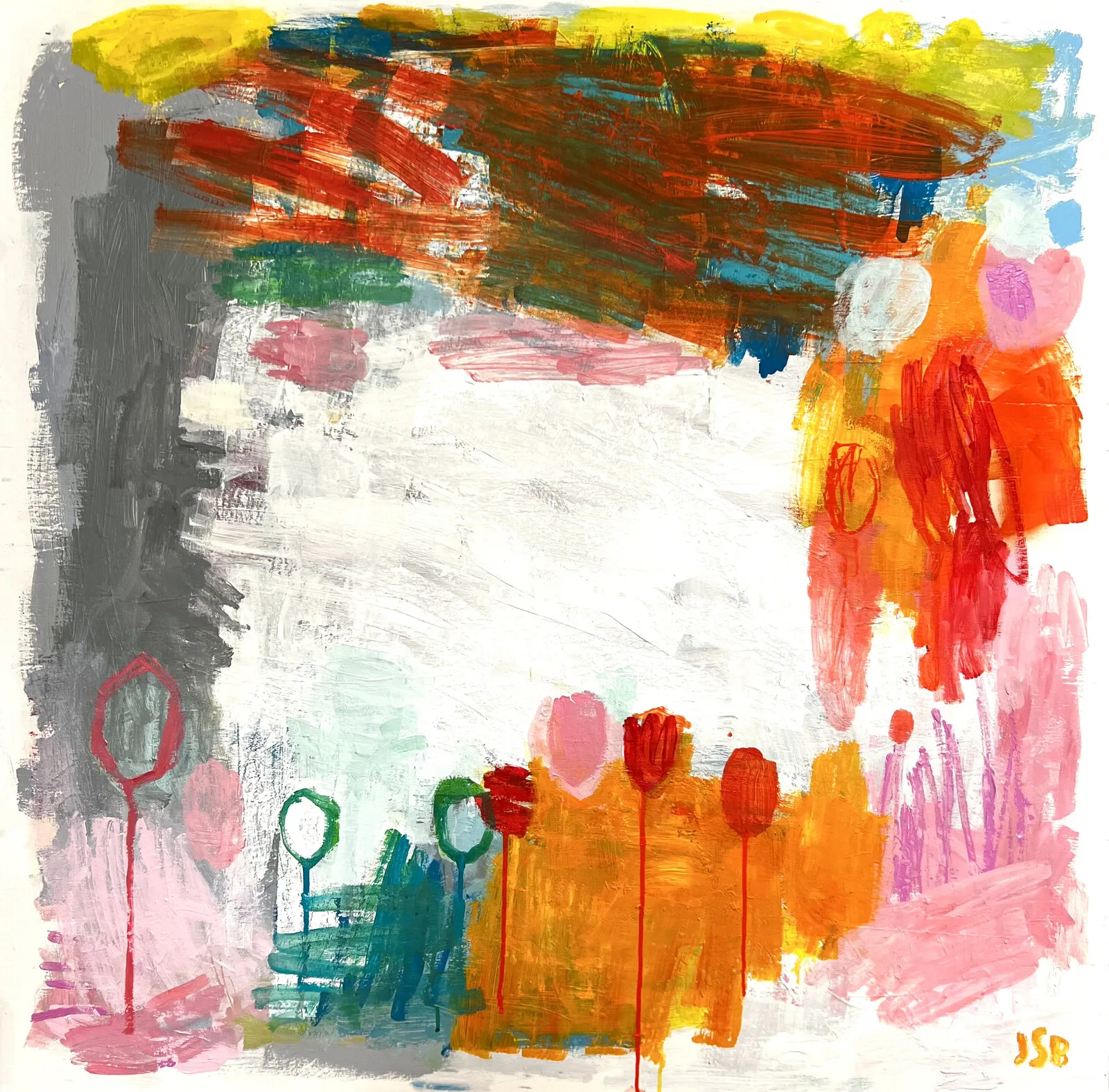 Akrylmålning Winterflowers II av Jenny Svenberg