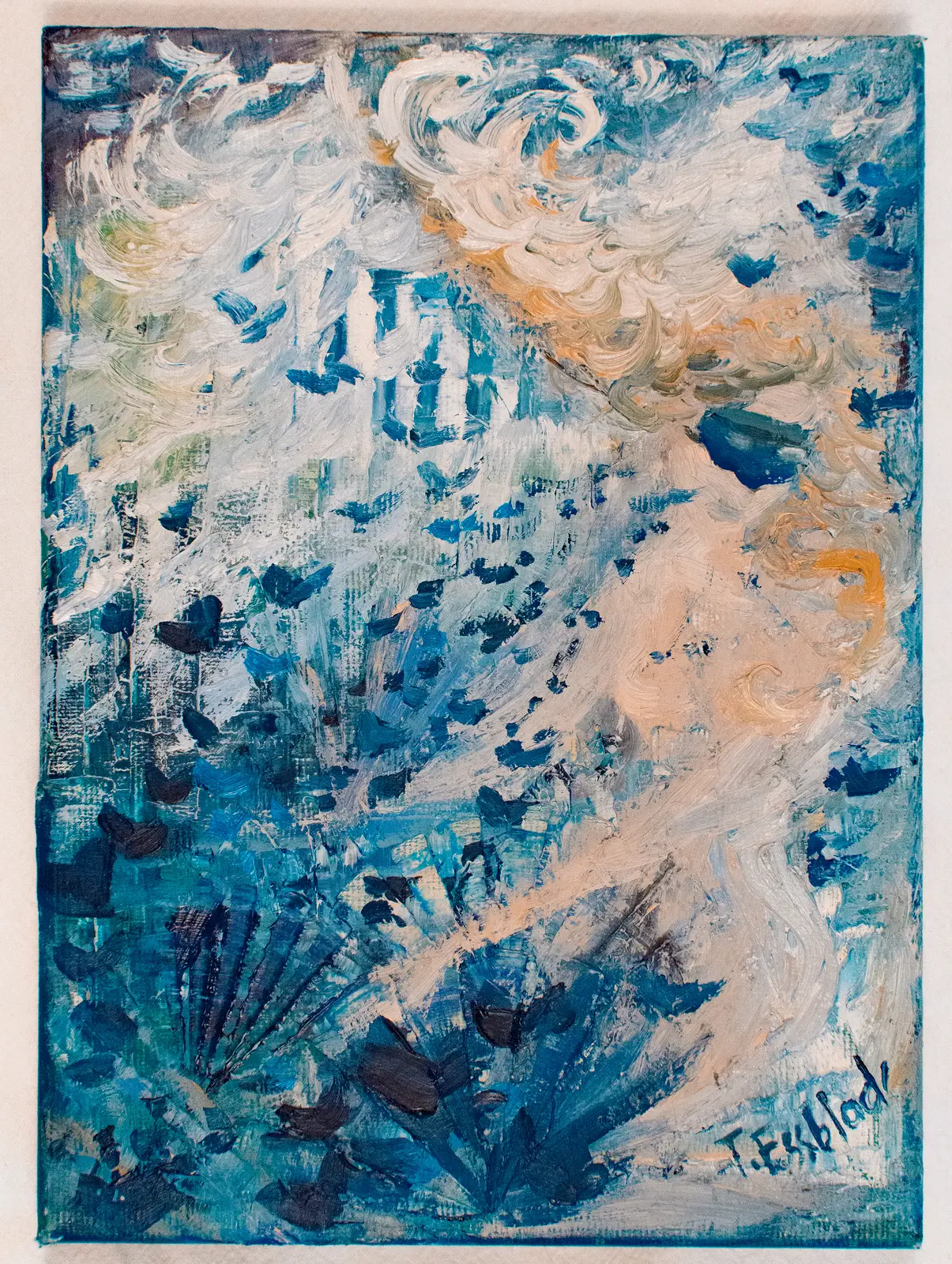 Oljemålning Snöfjärilar av Tatiana Essblad