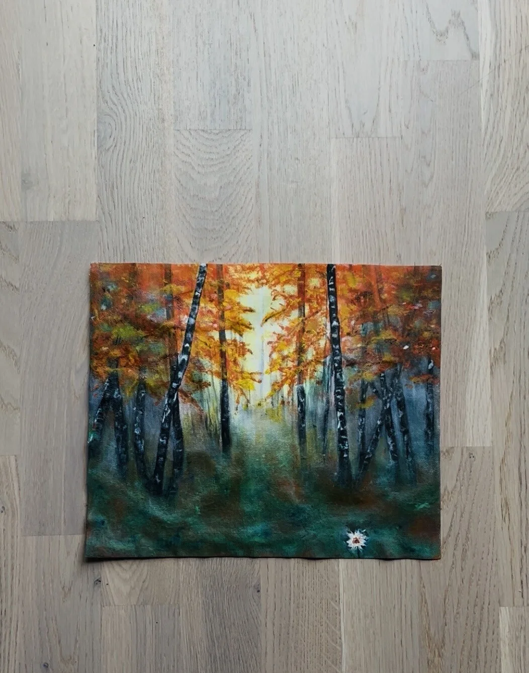 Akrylmålning Höst i skogen av Rema Iossiphova