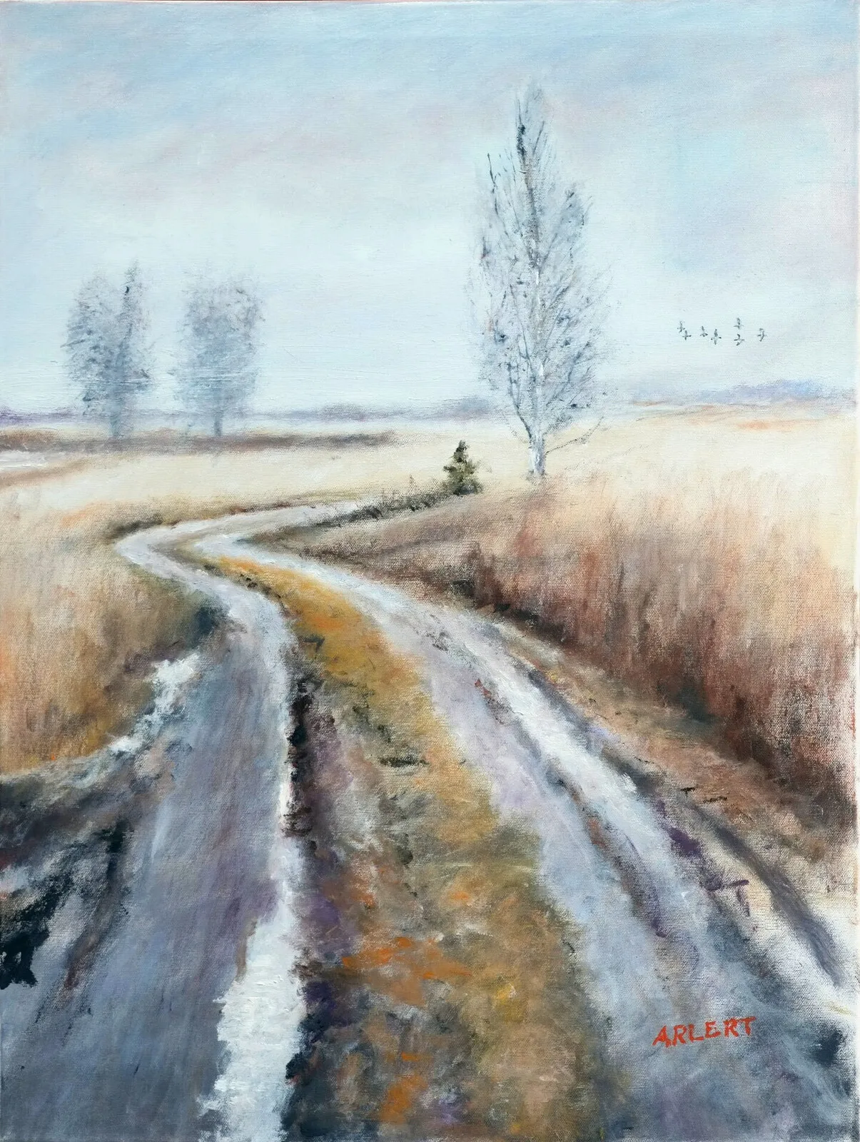 Oljemålning Efter regnet av Bertil Arlert