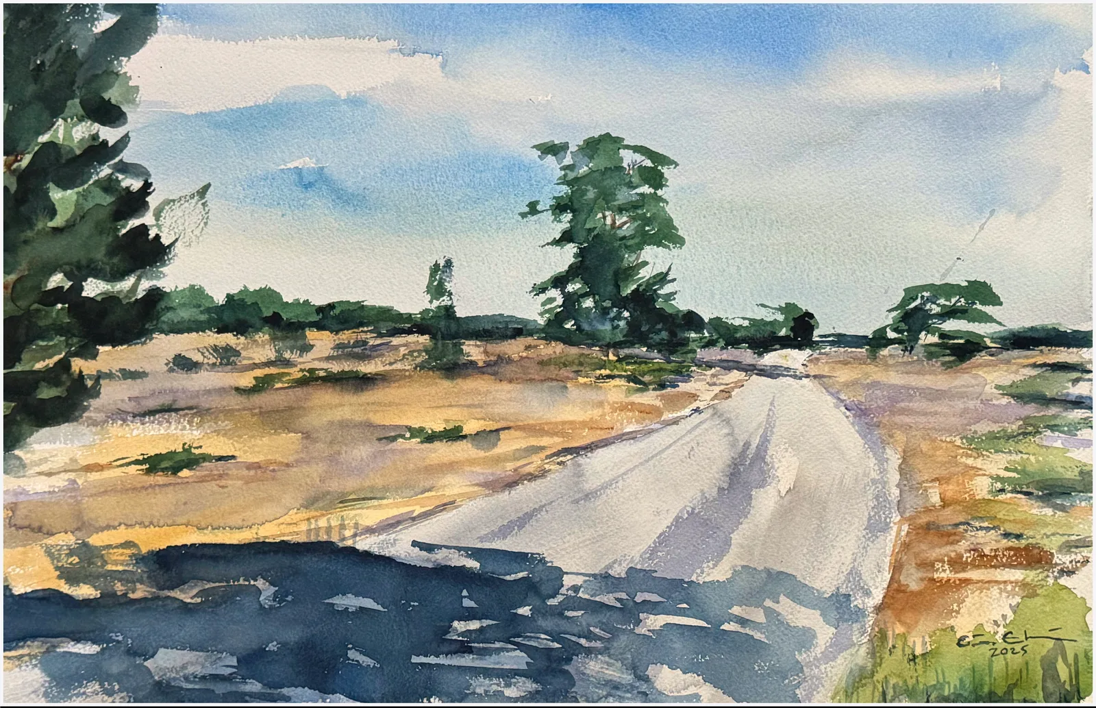 Akvarell Mot Lansa, Fårö av Göran Ekström