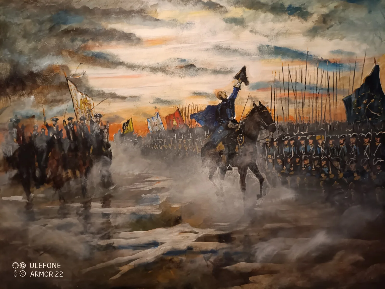 Akrylmålning Heder & Ärans Väg av Karolinermålaren Malmgren