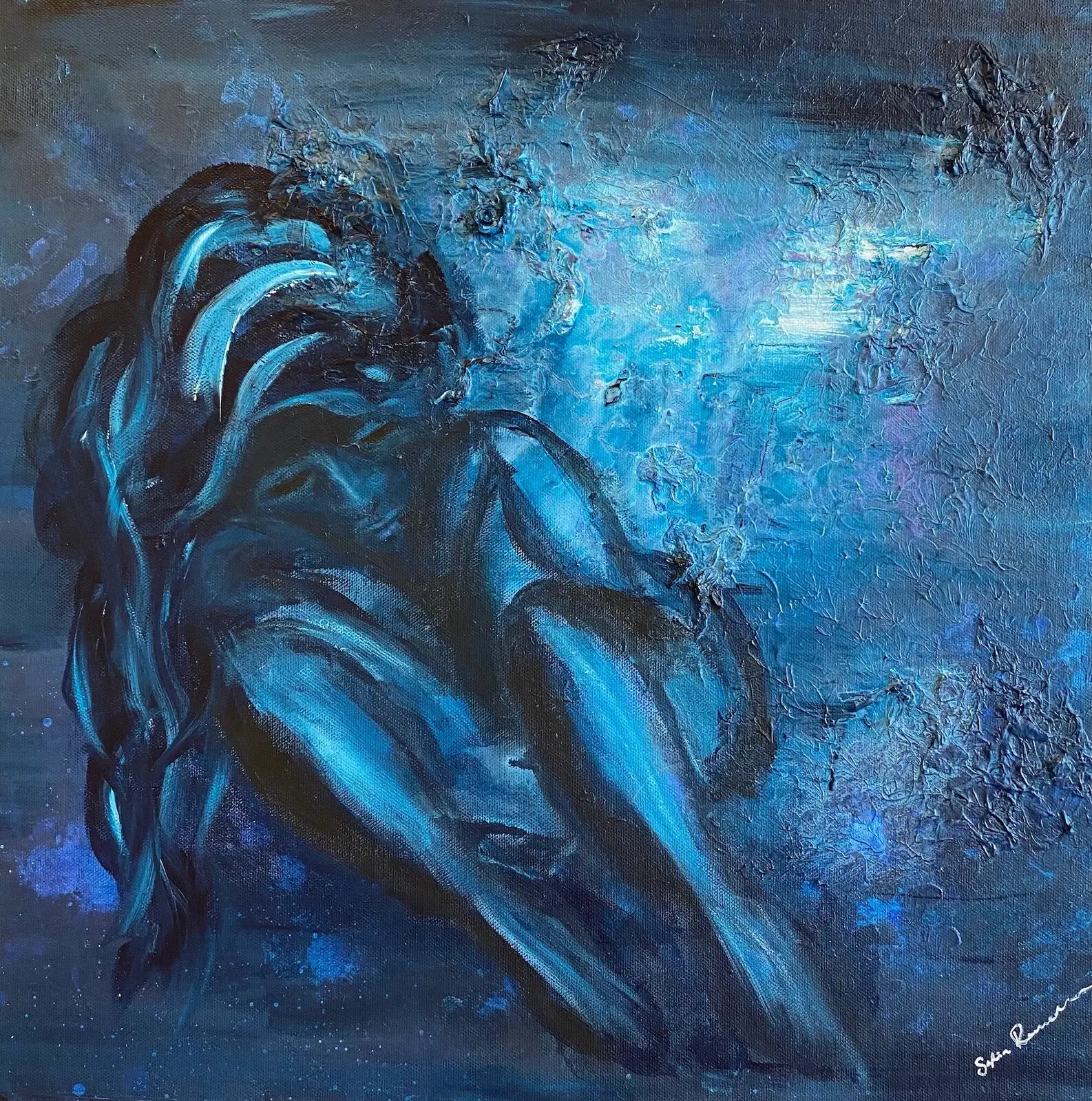 Akrylmålning Alone av Sofia Romedahl