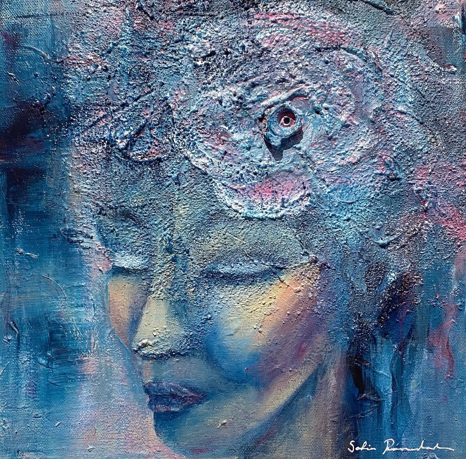 Akrylmålning Lady Thoughtful av Sofia Romedahl