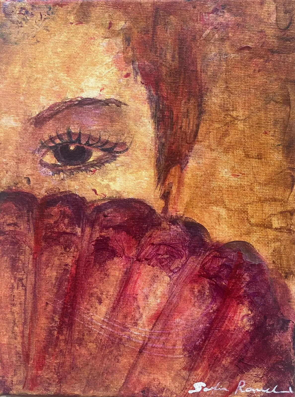 Akrylmålning Secrets av Sofia Romedahl