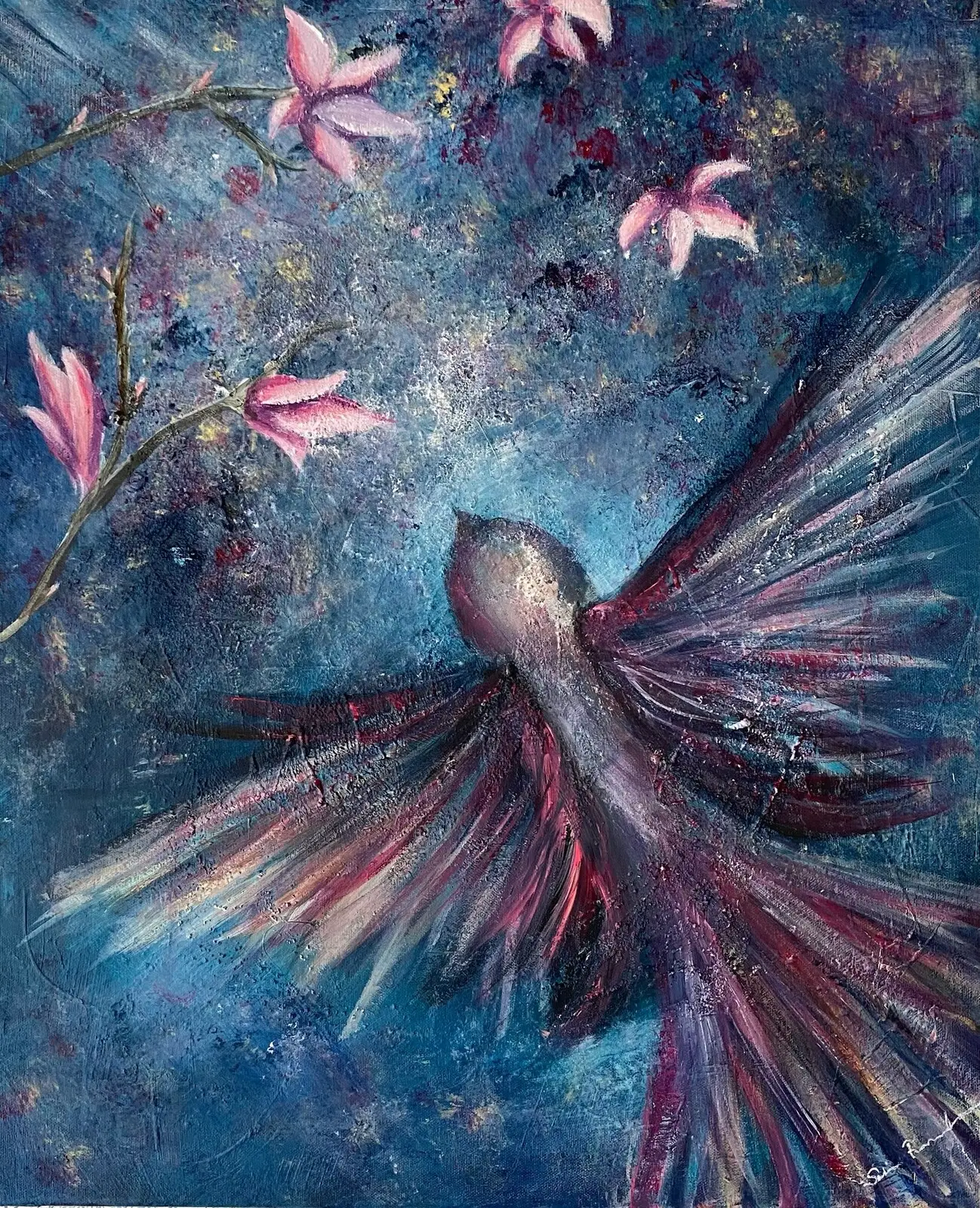 Akrylmålning Into Brightness av Sofia Romedahl