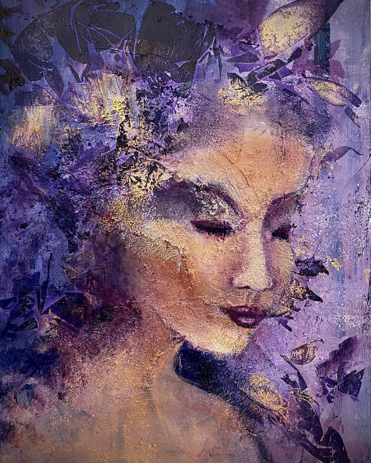 Akrylmålning Lady Lilac av Sofia Romedahl