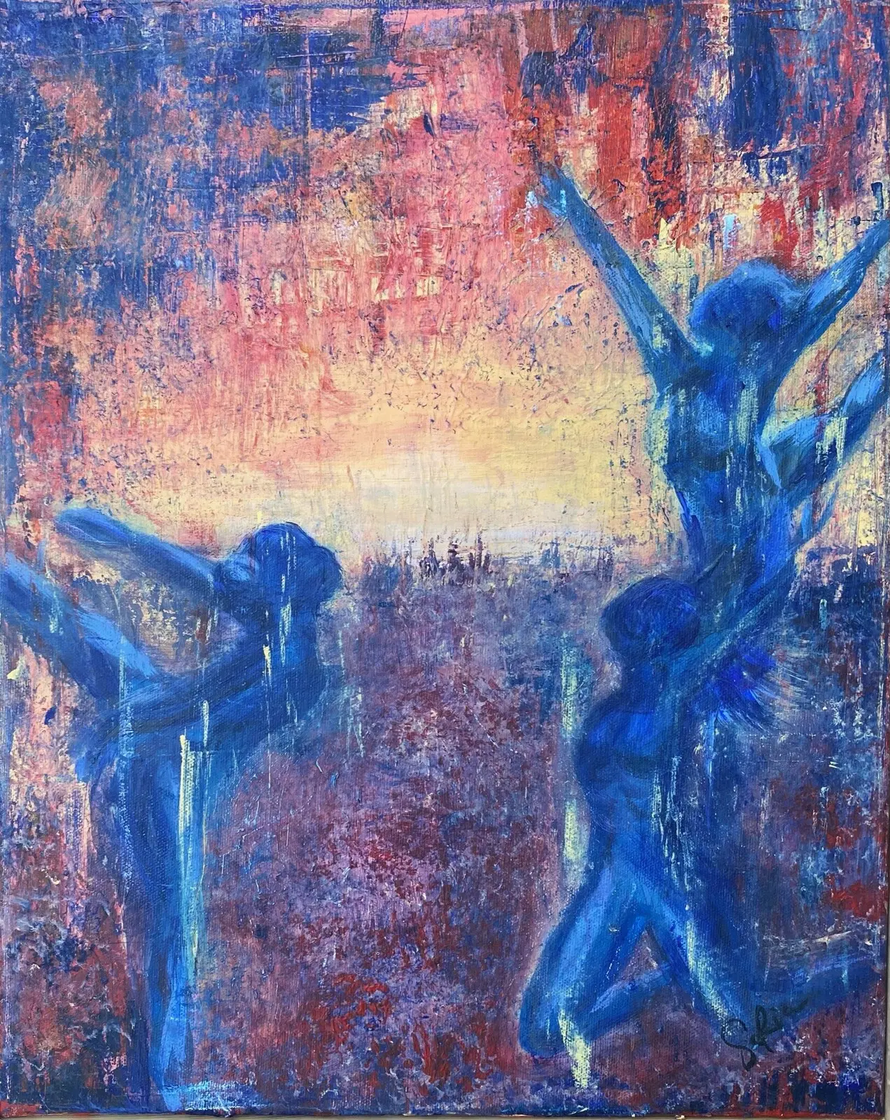 Akrylmålning Dancing Magic av Sofia Romedahl