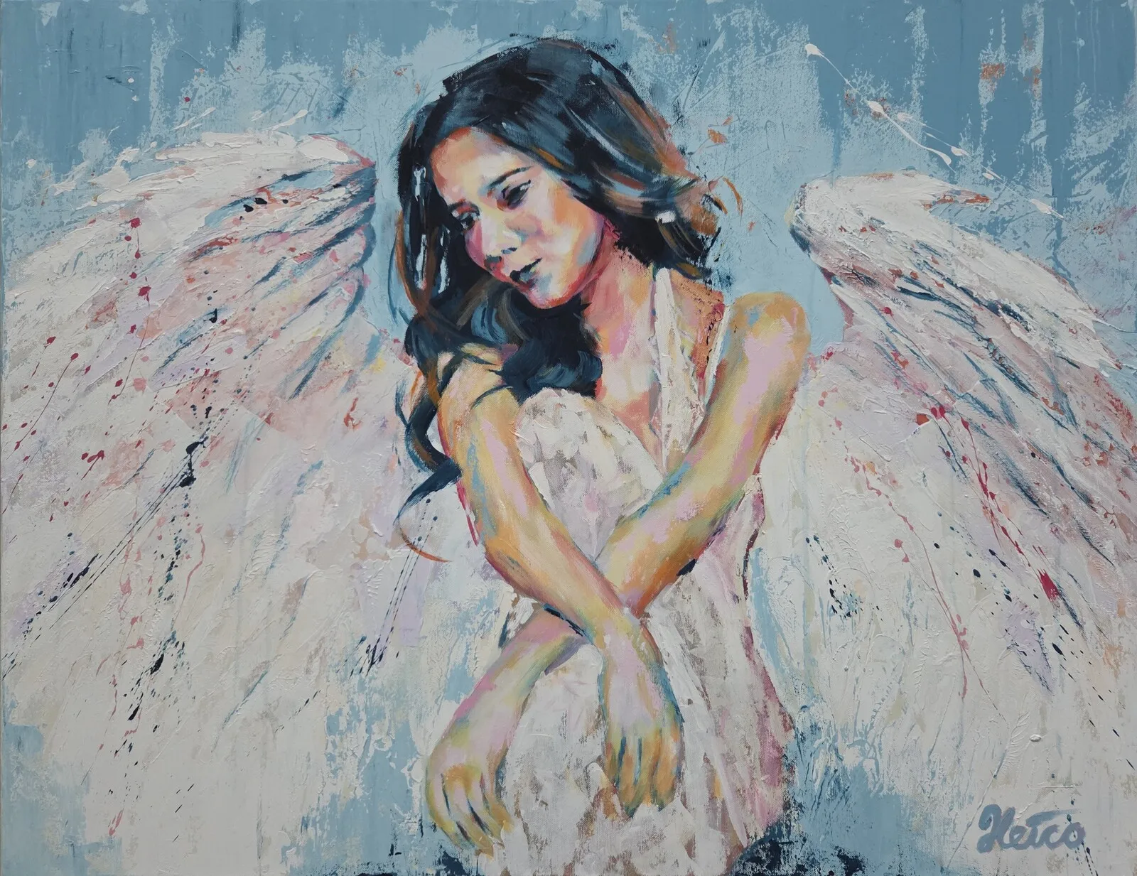 Akrylmålning Held by Silence av Heico Basten