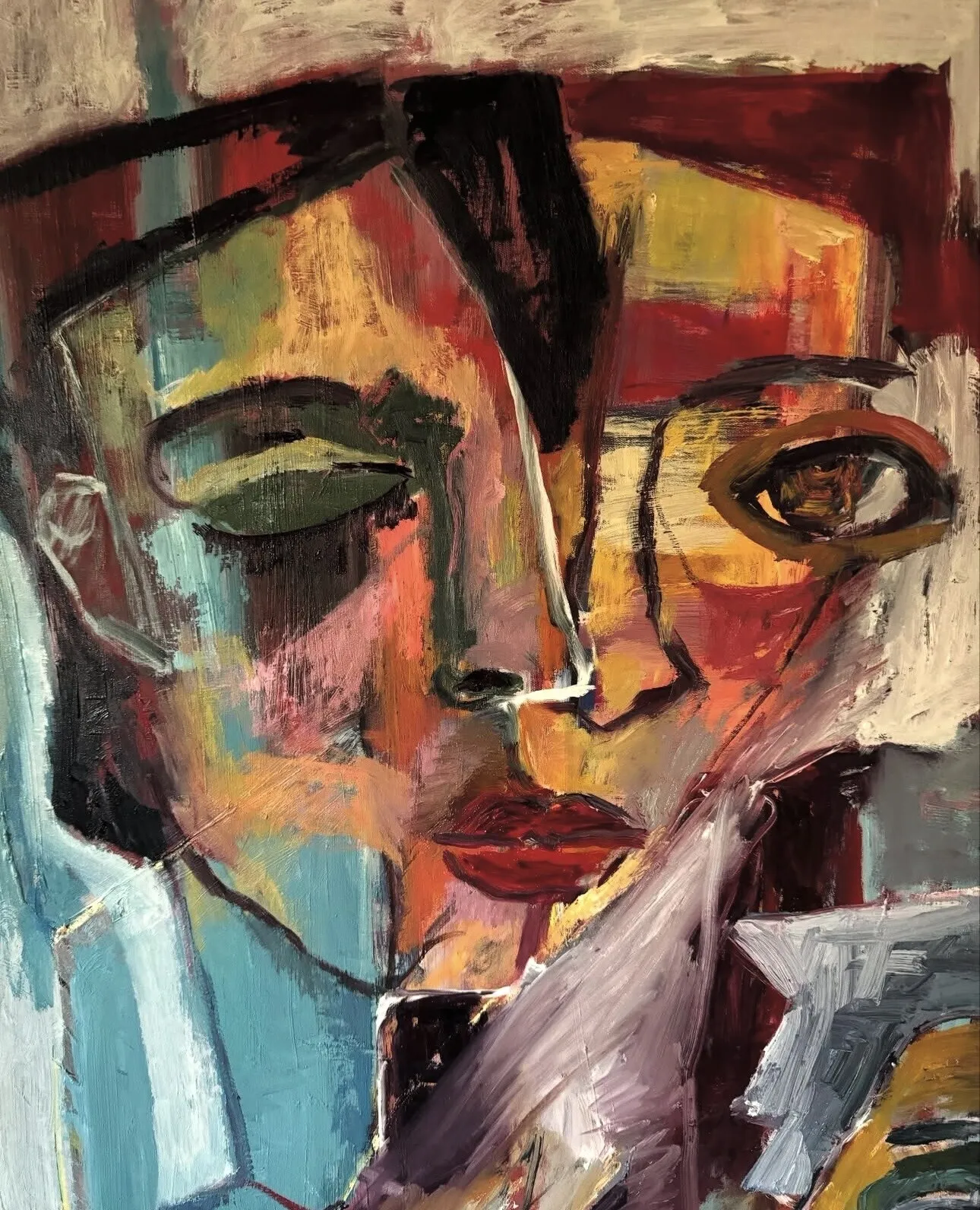 Oljemålning Den hemliga blicken av Fataneh Hadi