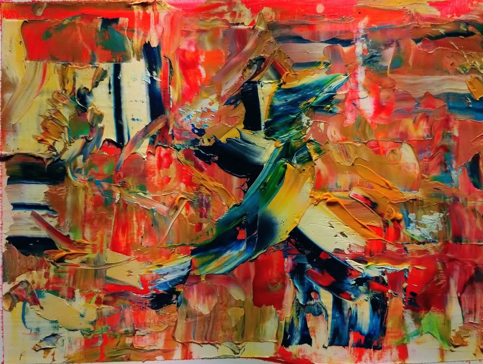 Oljemålning Åt samma håll! av Thomas Nilsson