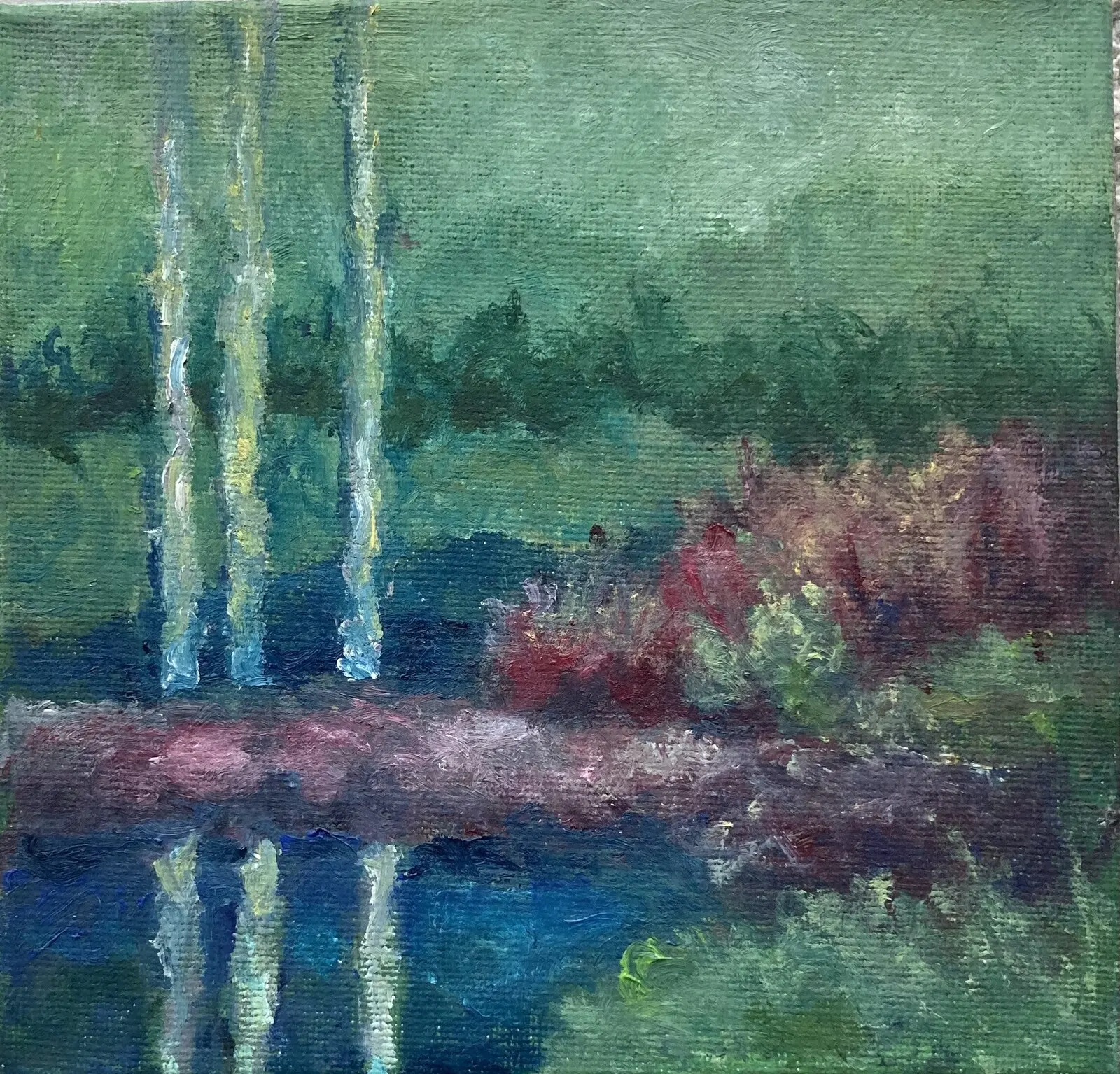 Oljemålning Spegling av Anne-Marie Björstrand