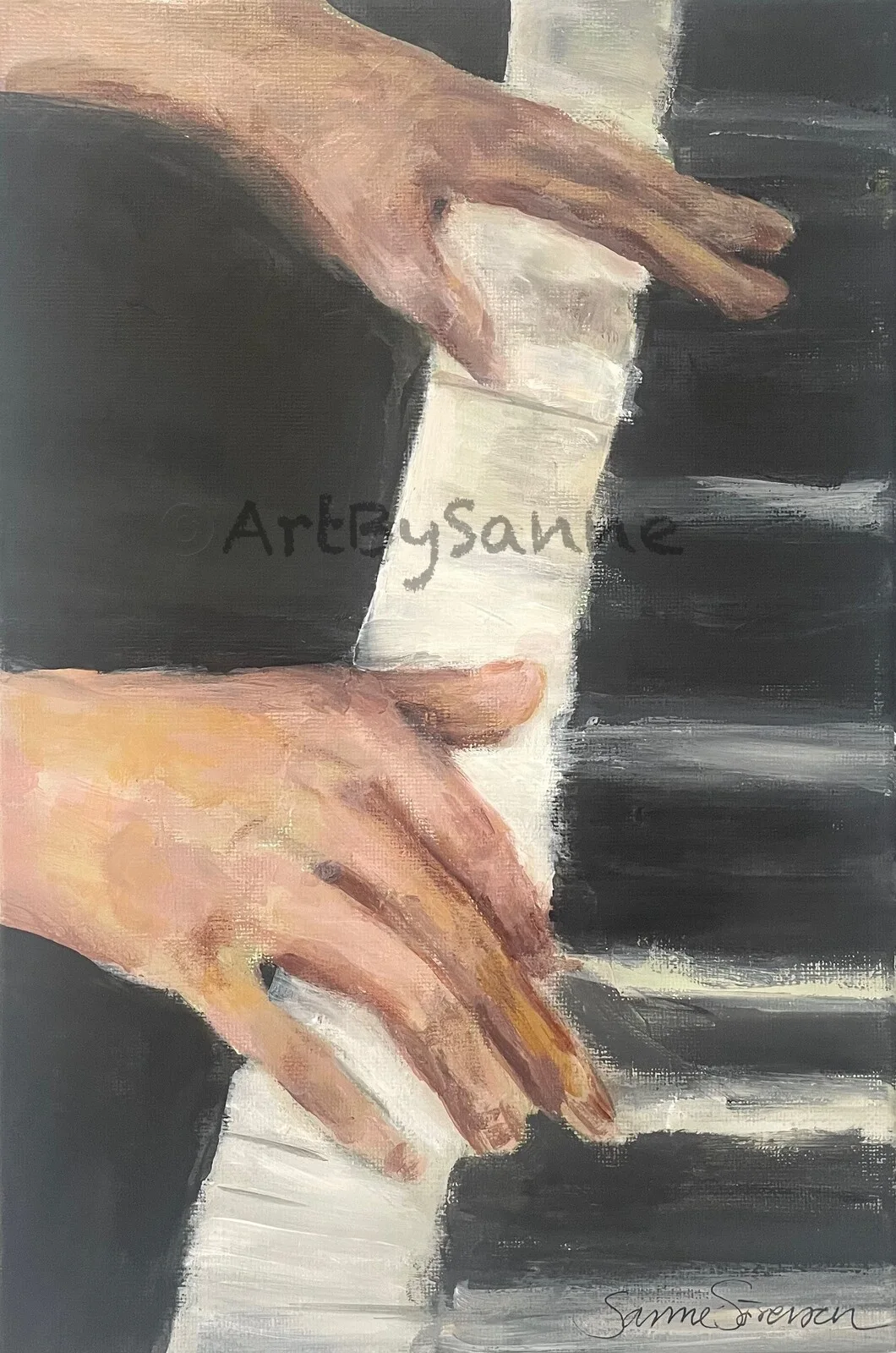 Akrylmålning KEYS av Sanne Sorens