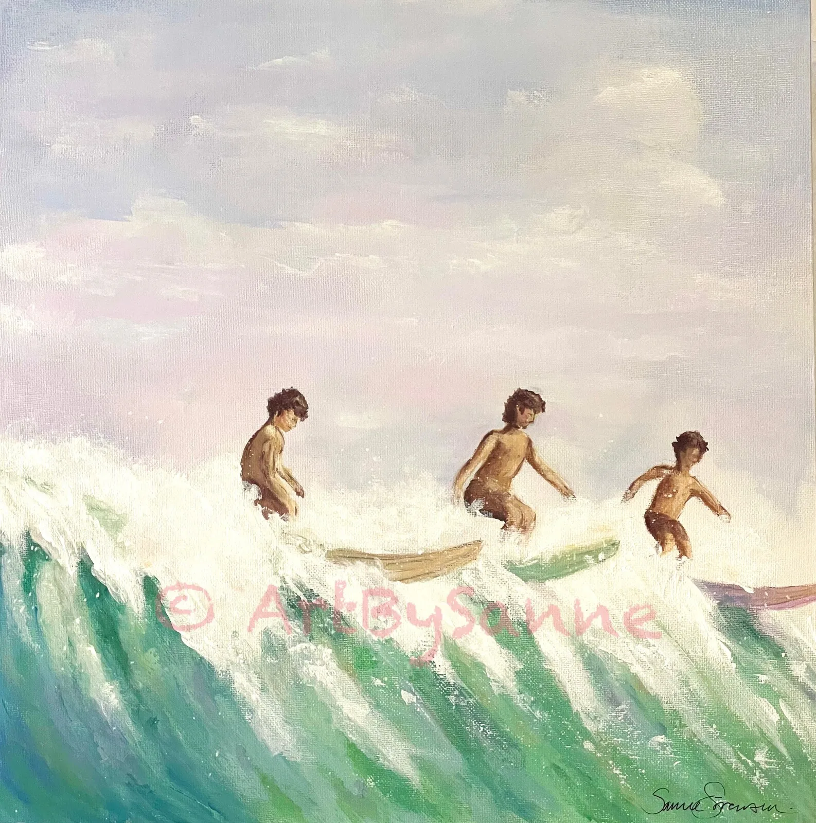 Akrylmålning PLAYA DEL HOMBRE av Sanne Sorens