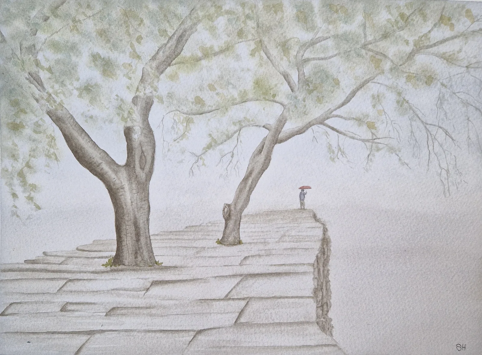 Akvarell I dimmans tystnad av Susanne Hagemark