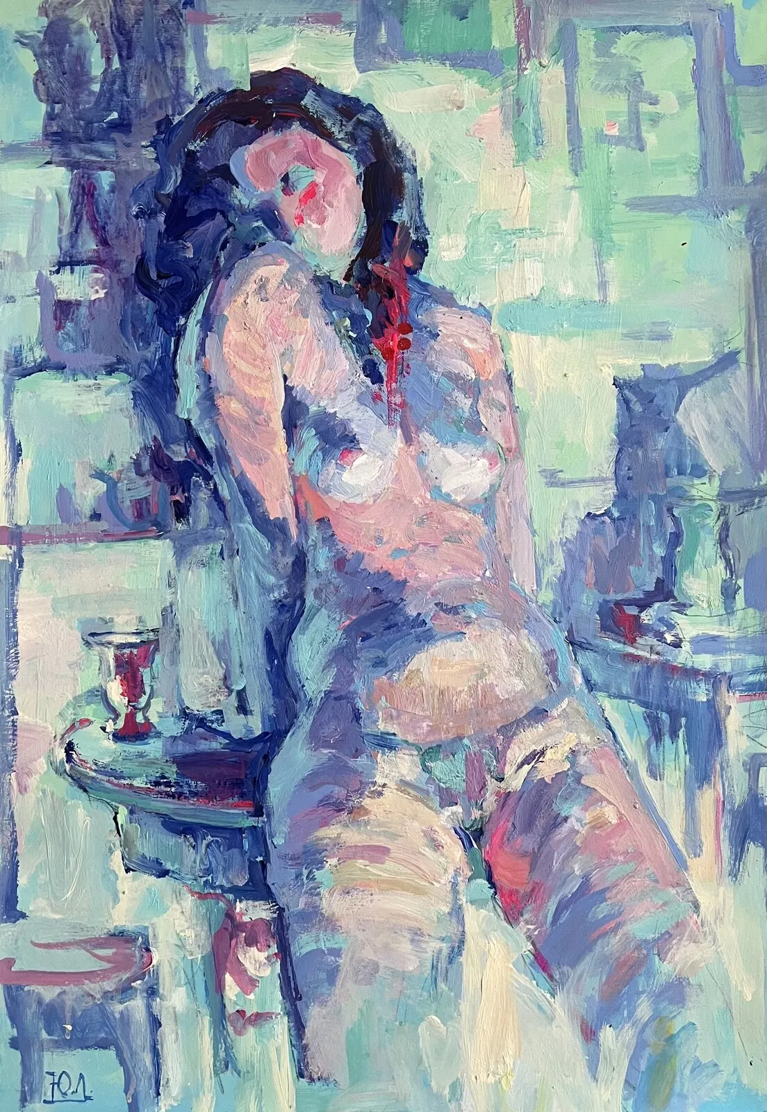 Akrylmålning Myntte av Yuliia Levytska