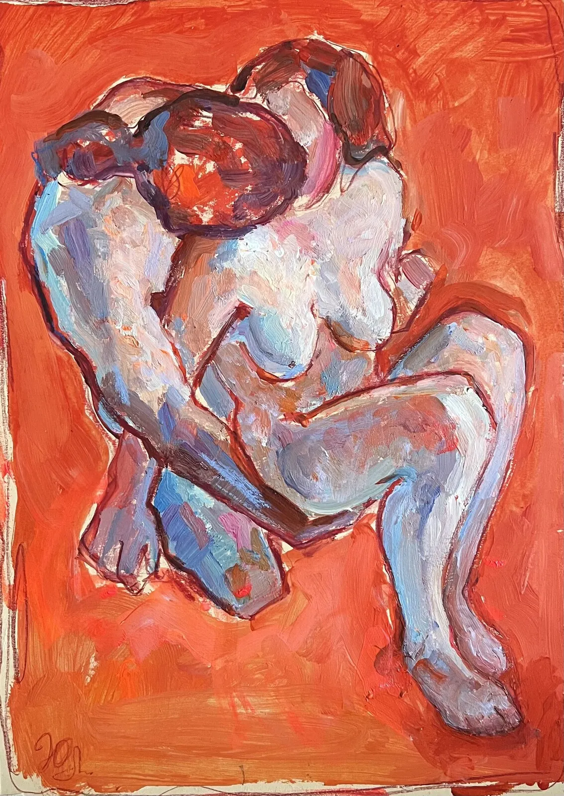 Akrylmålning Sensitive compositions series av Yuliia Levytska