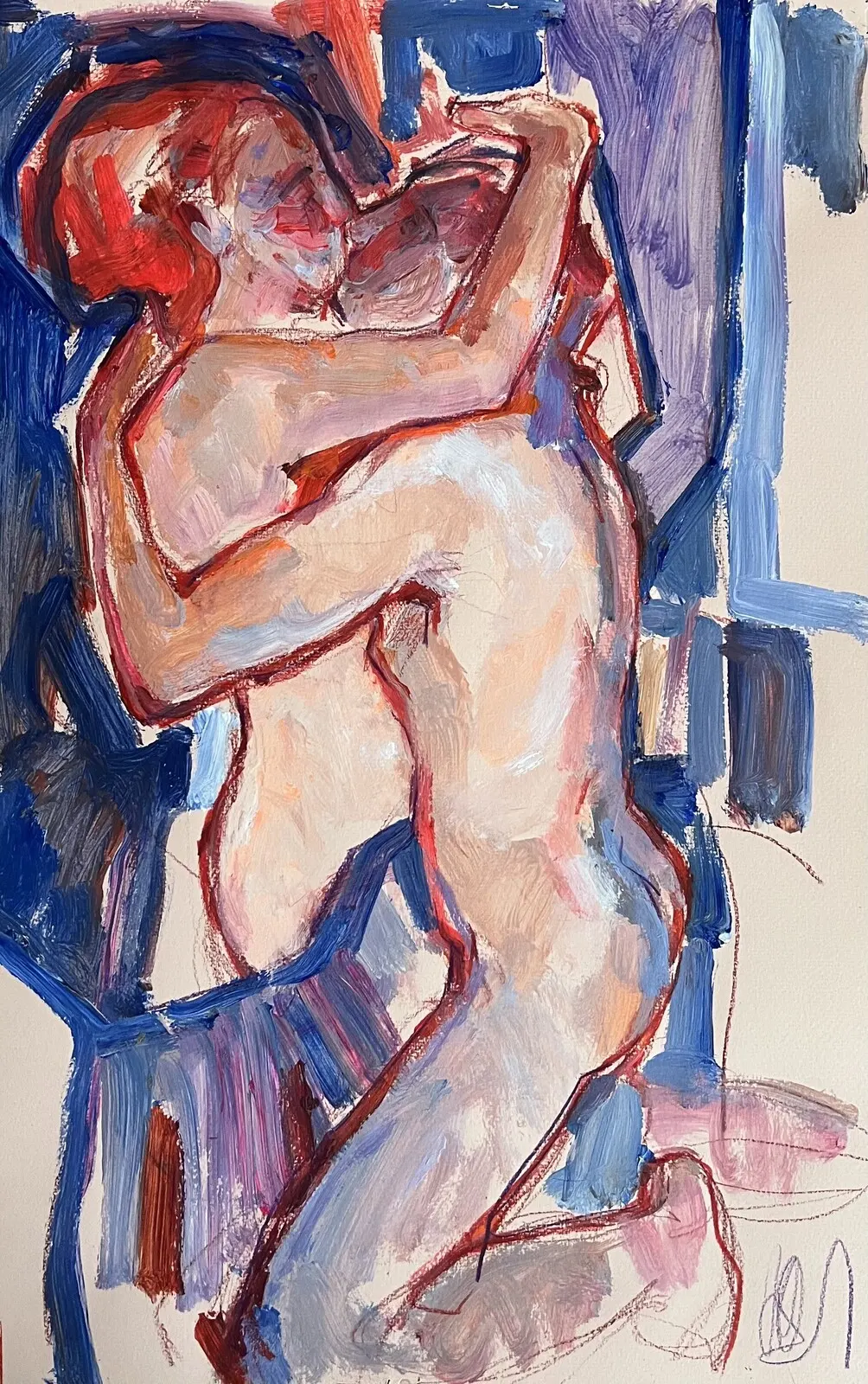 Akrylmålning Sensitive compositions series av Yuliia Levytska