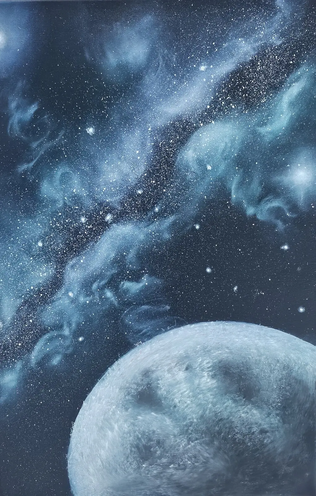 Oljemålning Winter galaxy av Nathalie Fälldin