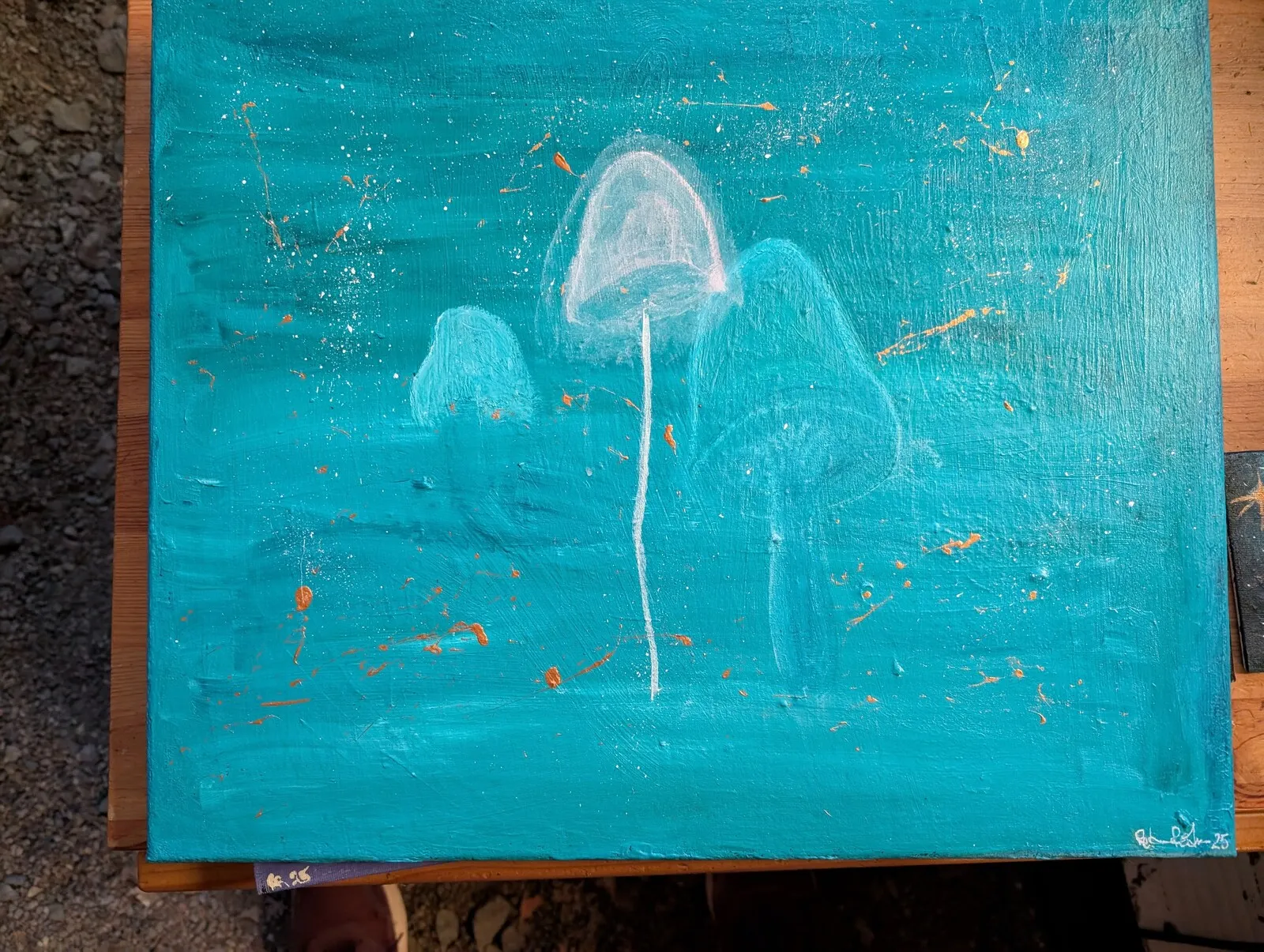 Akrylmålning Polisinsats mushroom av Petra Rodriguez