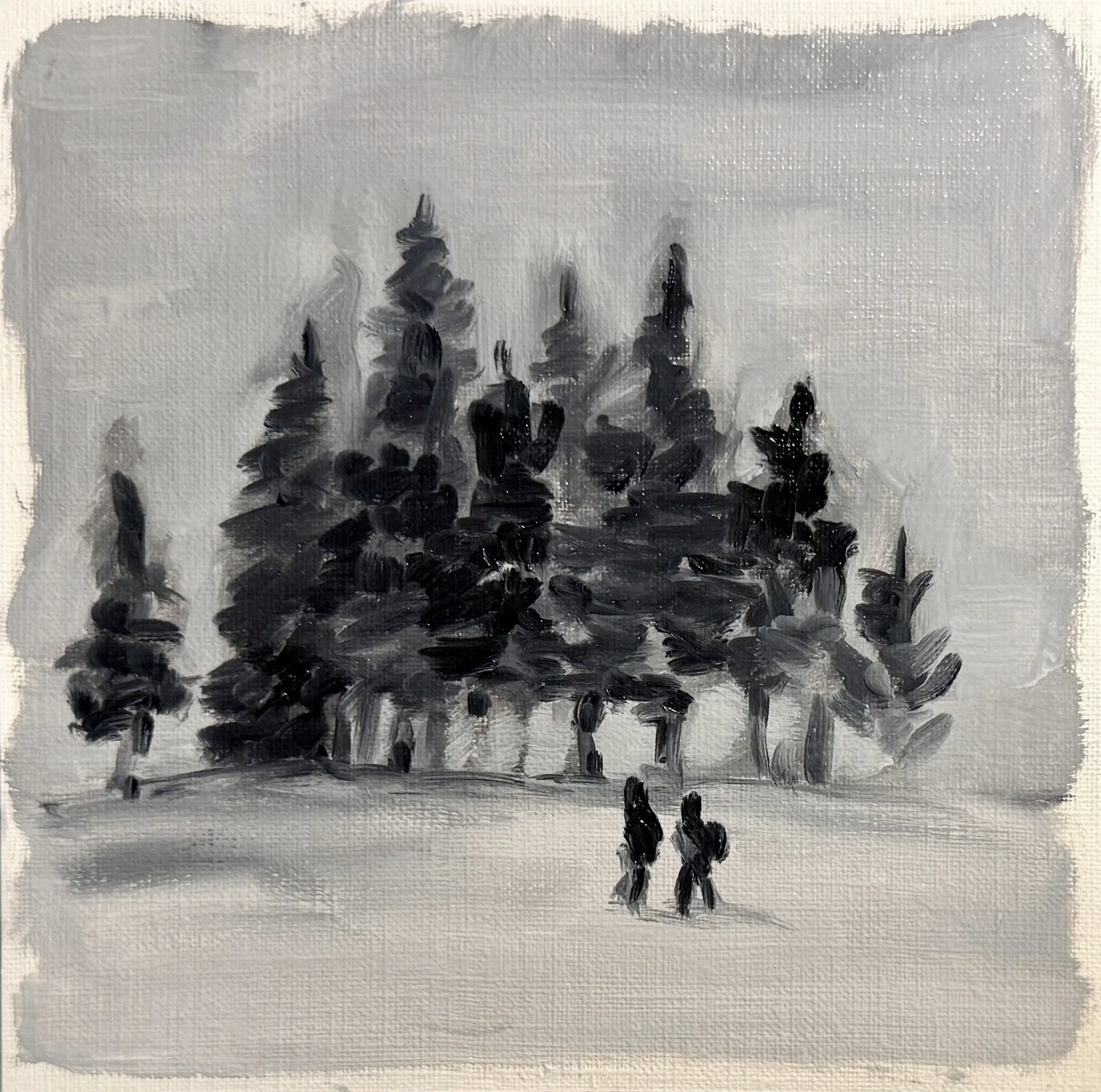 Oljemålning Vinterkväll av Ekaterina Dutkevich