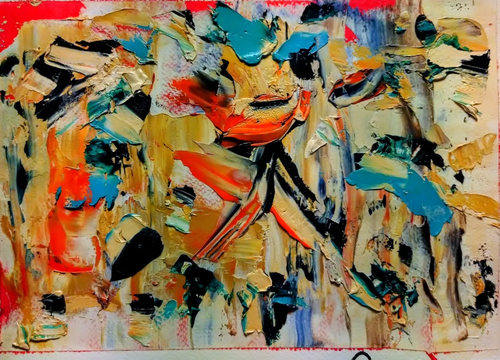 Oljemålning Nya vänner! av Thomas Nilsson