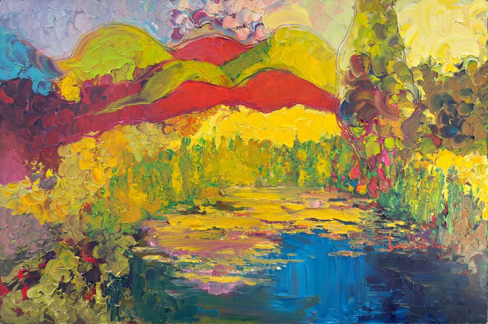 Oljemålning Green EYE av Ivan Tverdun