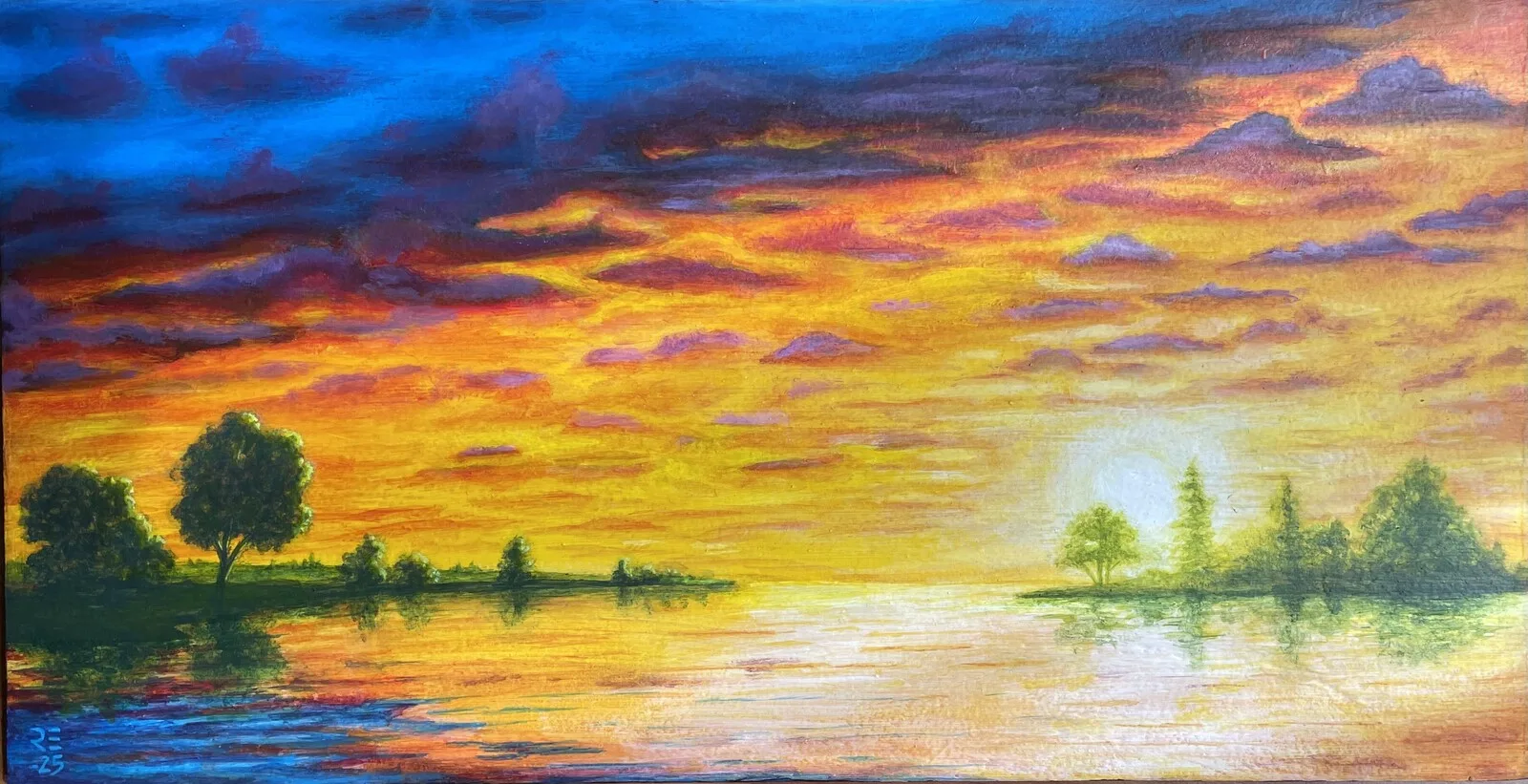 Akrylmålning Himmel i brand av Roger Eriksson
