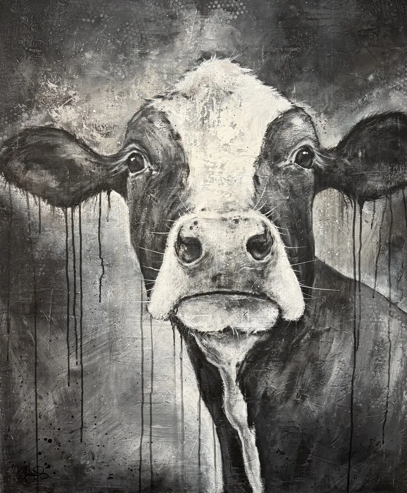 Akrylmålning COW 496 Lucia av Matilda Skoglund