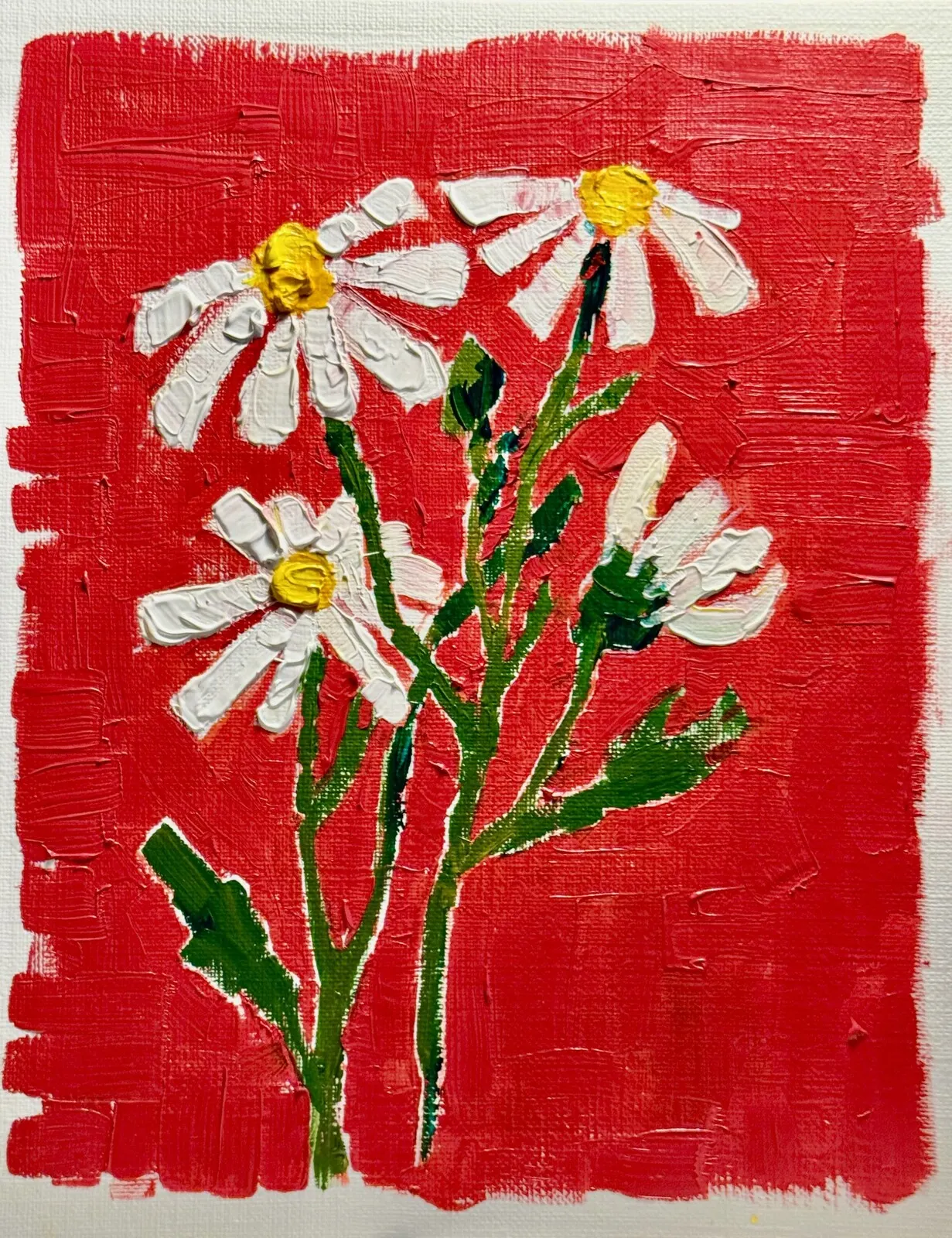 Oljemålning Kamomill av Ekaterina Dutkevich