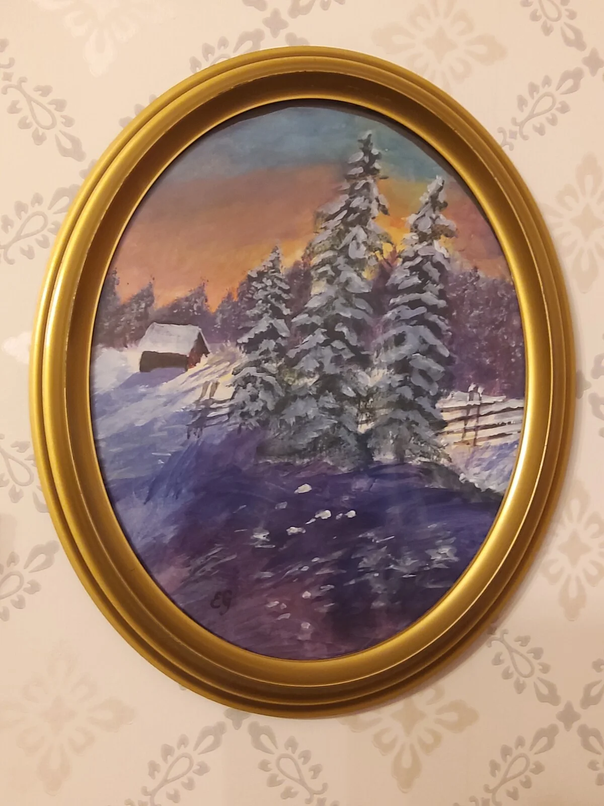 Akrylmålning Vinter av Eva Garami