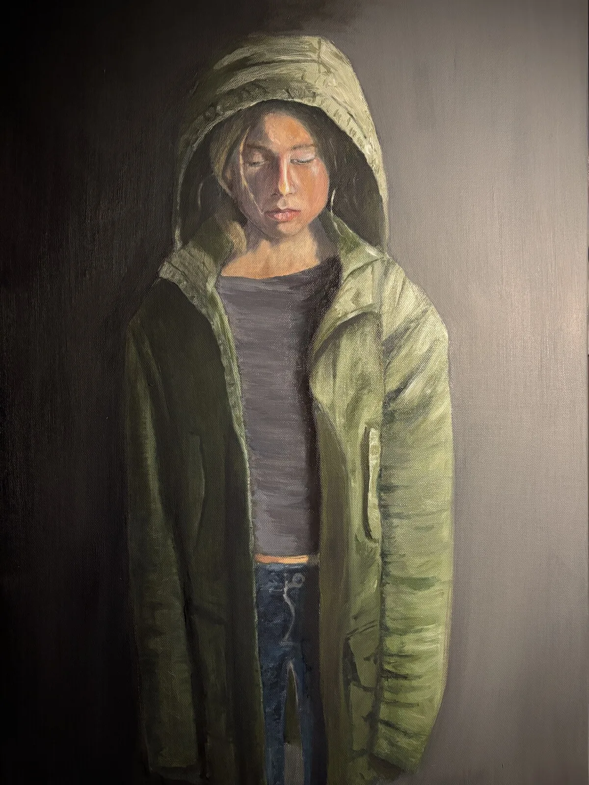 Oljemålning Ibland tar man på sig en för stor rock av Pär Lilliehorn