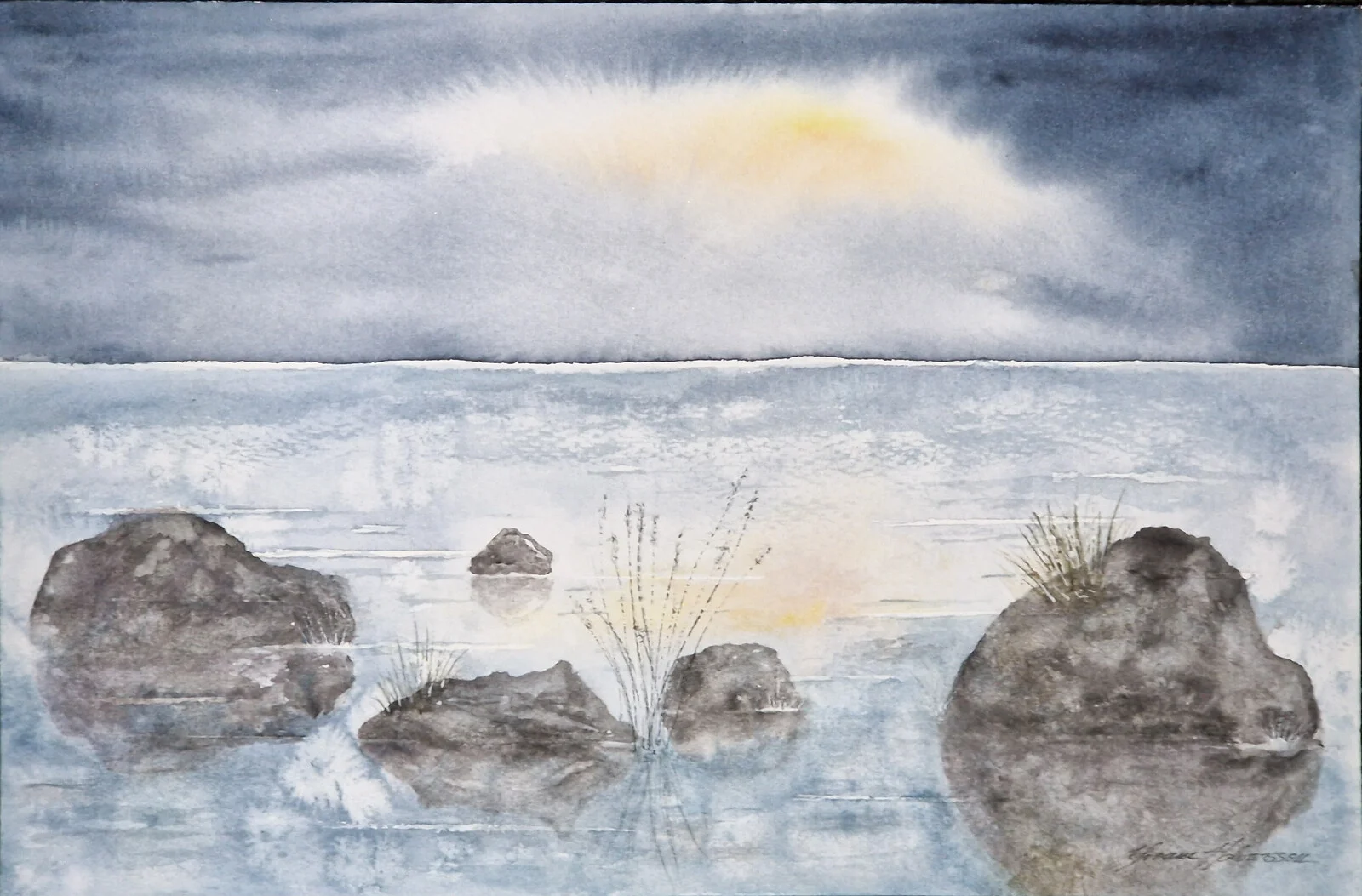 Akvarell En grad kallt av Yvonne Halvarsson