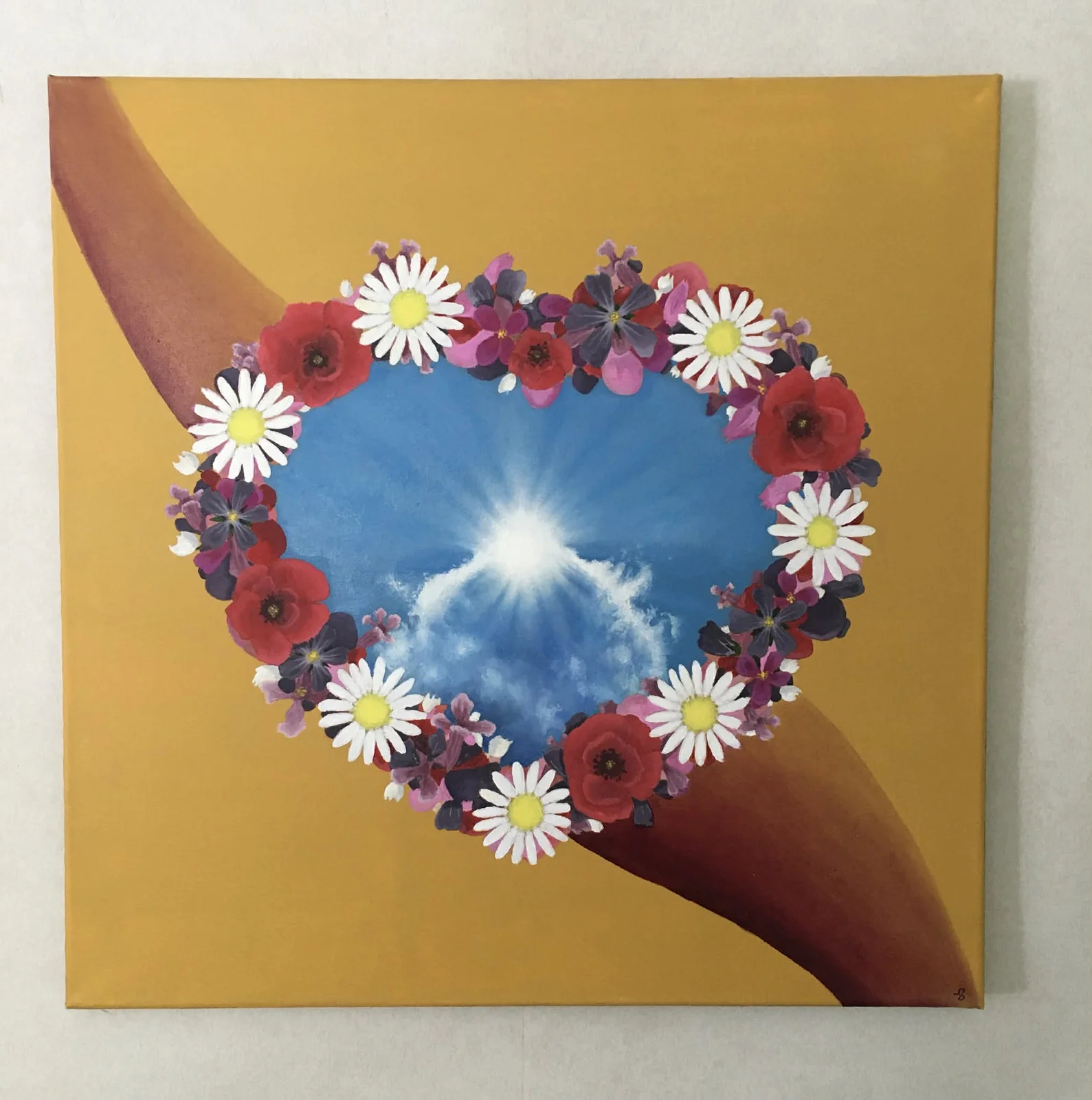 Oljemålning Mittsommars hjärta av René Pudleiner