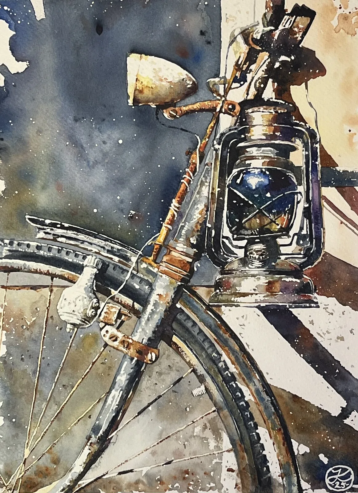 Akvarell Old bike av Johannes Knuuth