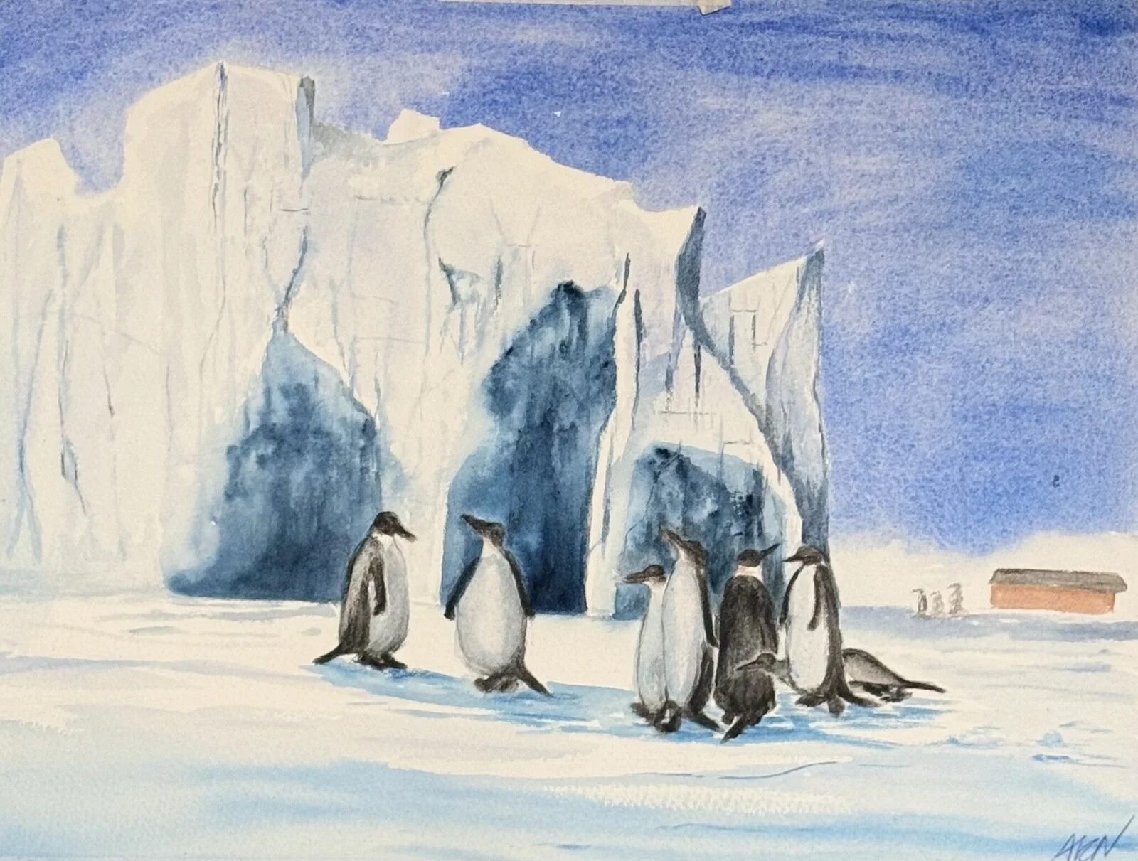 Akvarell Pingvinerna av Anna-Karin Nystrand